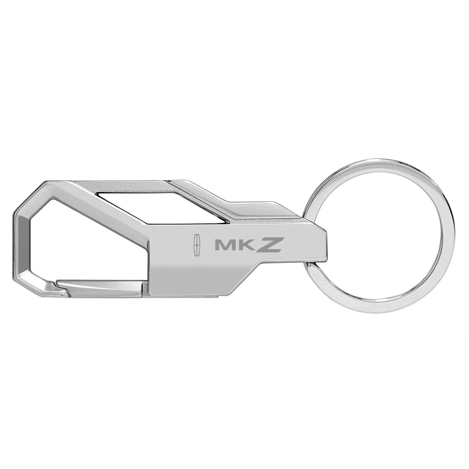 iPick Image for Lincoln MKZ Silver Carabiner-style Snap Hook Metal Key Chain, Official Licensed