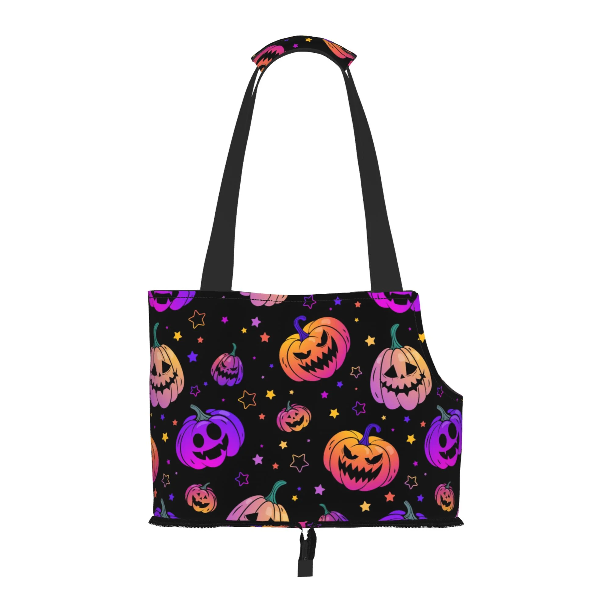 XMXY Dog and Cat Sling Carrier, Collapsible Soft Pouch Neon Pumpkin Autumn Fantasy Pet Tote Bag, Small Kitten Puppy Outdoor Travel