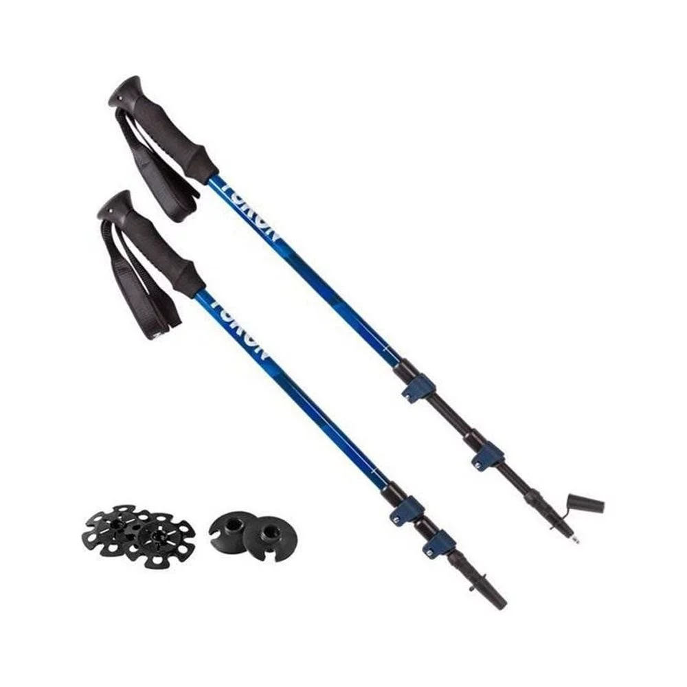 Yukon Charlie's Advanced Adjustable Lightweight Trekking Poles w/ Baskets, Blue