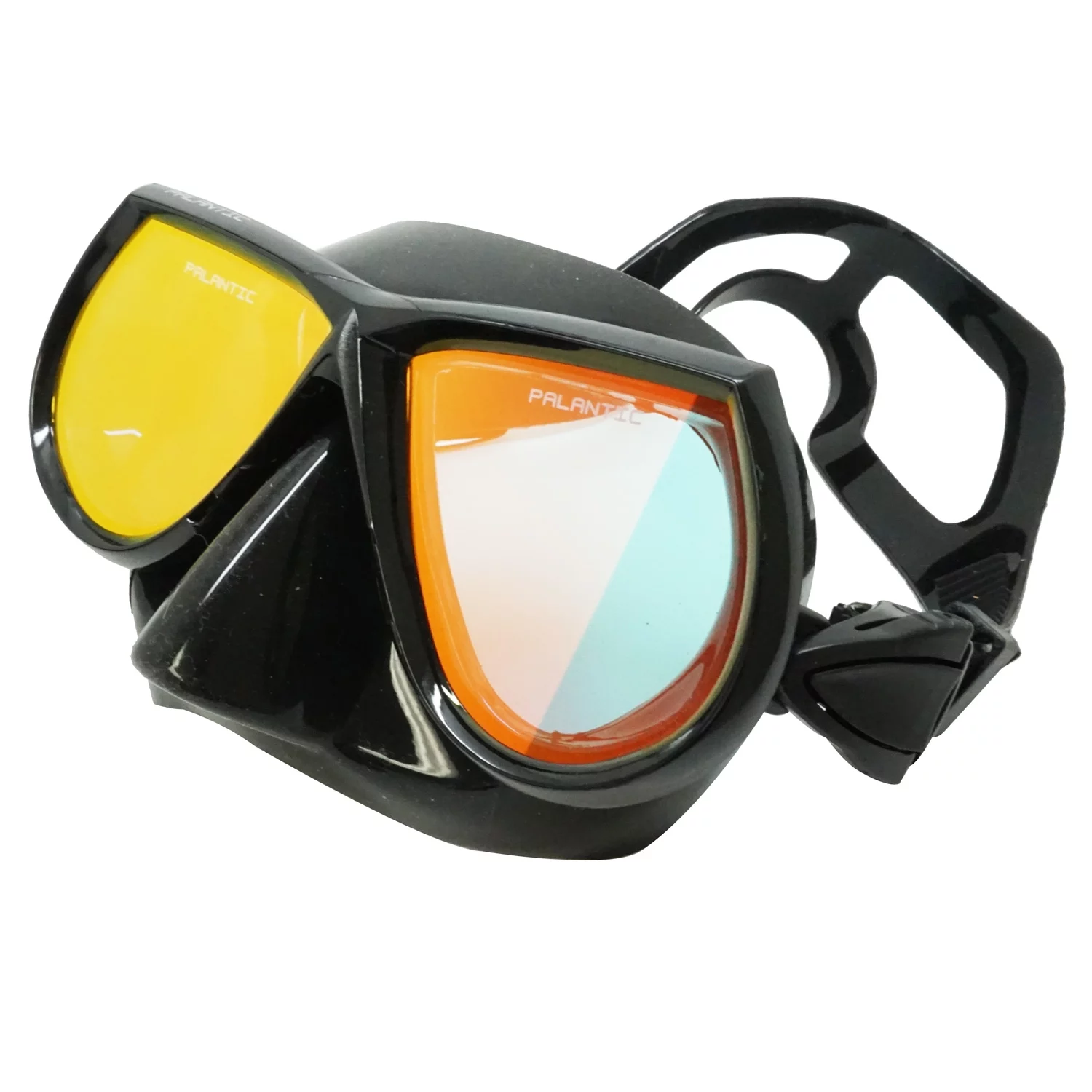 Palantic Spearfishing Free Dive Low Volume Black Mask With Mirror Coated Lenses