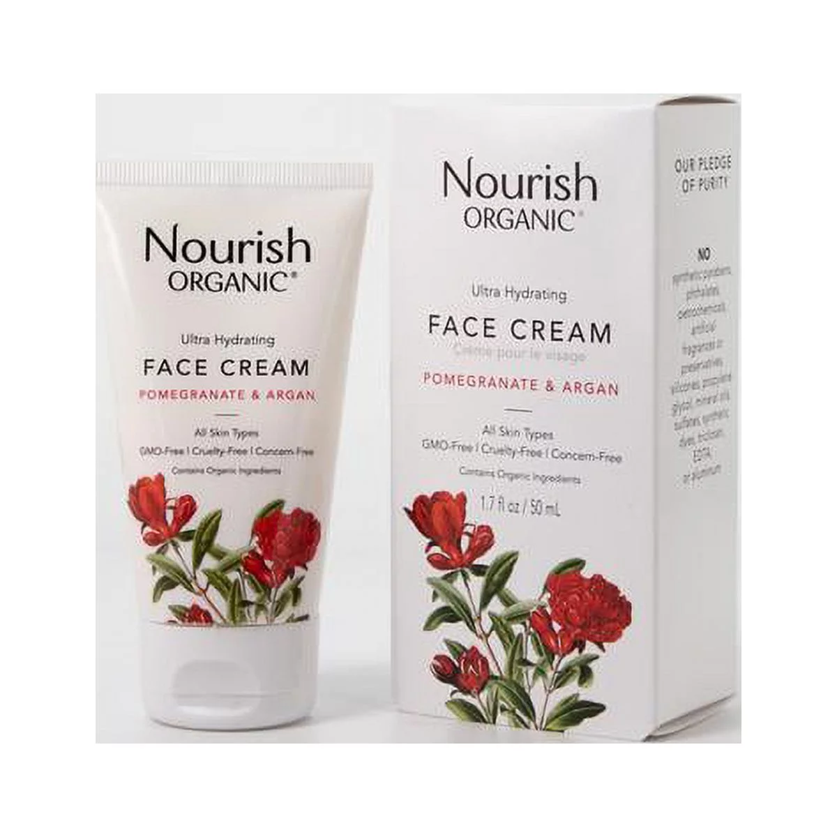 Nourish Organic Ultra-Hydrating Face Cream - Pomegranate & Argan - 1.7 fl oz