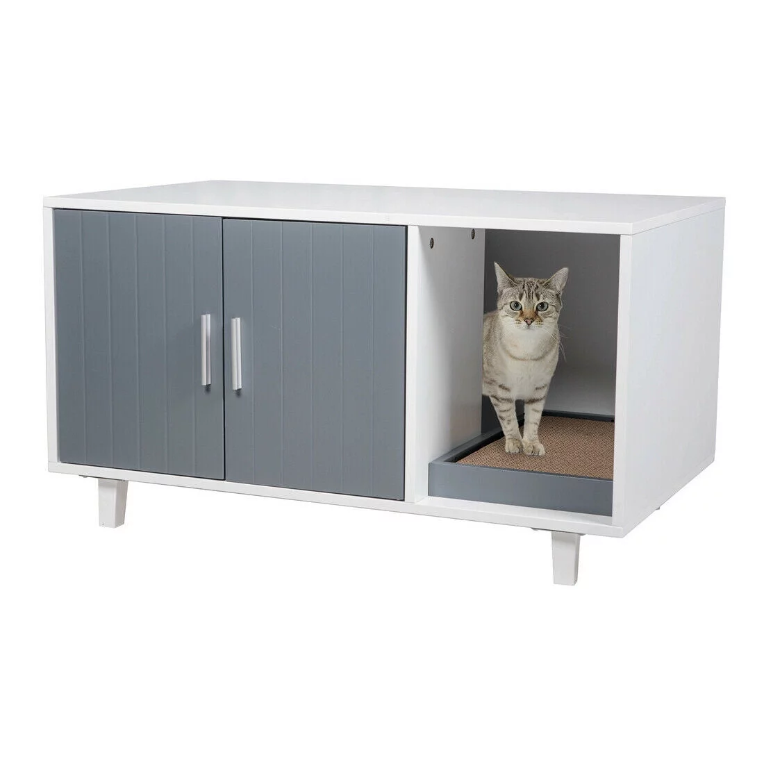 GDLF Modern Pet Crate Cat Washroom Hidden Litter Box Enclosure House Table