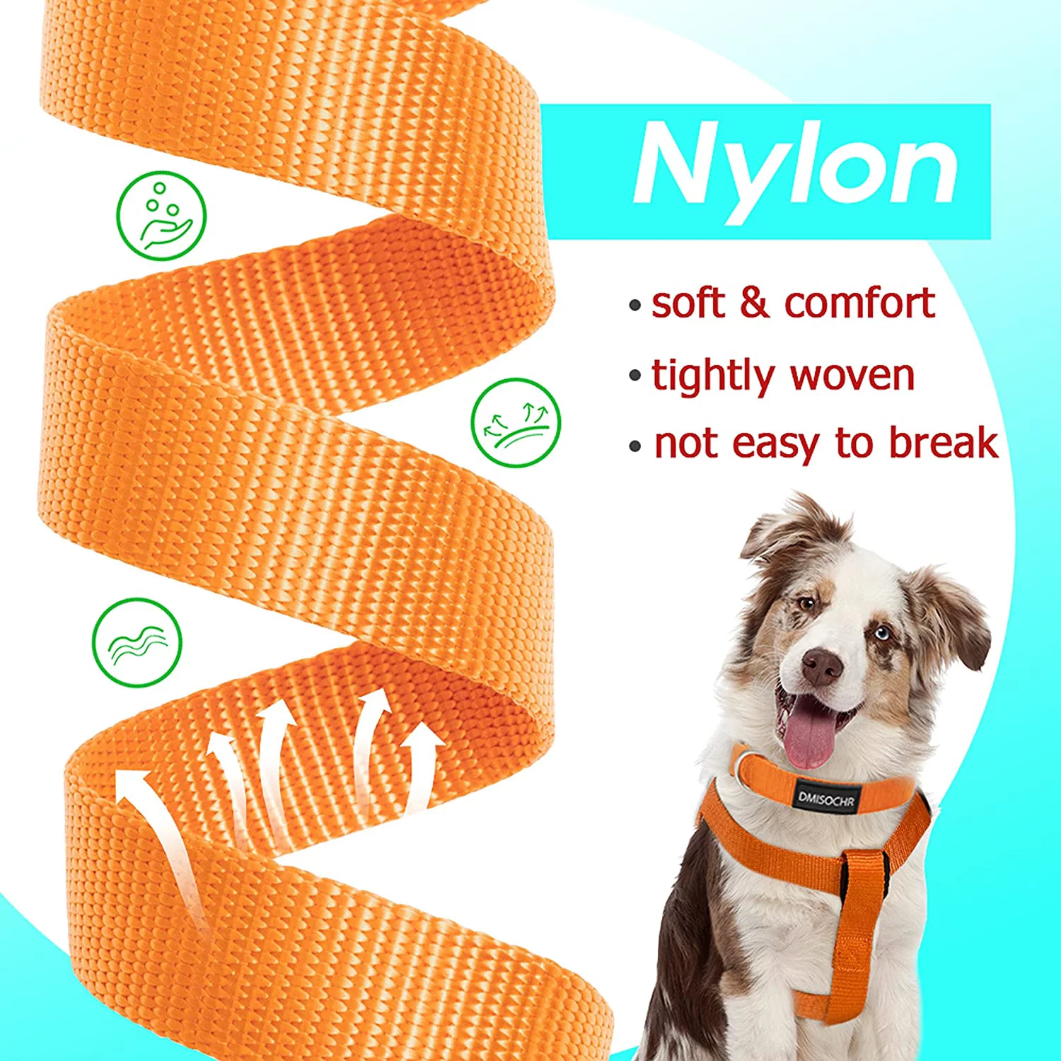 DMISOCHR Dog Harness and Leash Set with Collar - Step in No Pull Dog Harness