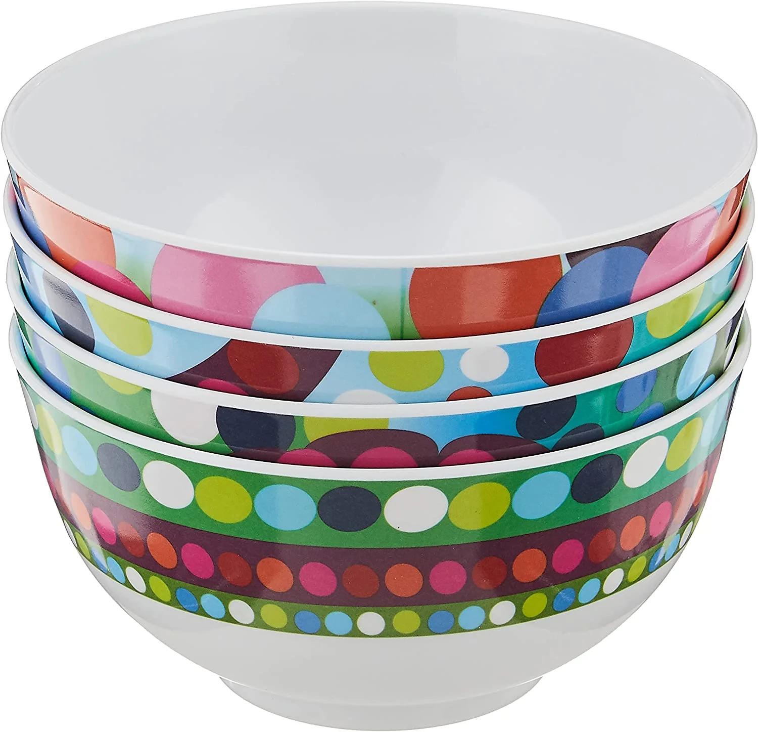 French Bull Melamine Cereal Bowls, Small Serving Bowl -Snack Pasta Salad Rice Soup Oatmeal- Shatterproof, BPA Free, Dishwasher Safe, 5.5 , 26 Fluid Ounces, Bindi, 4-Piece Set Bindi 5