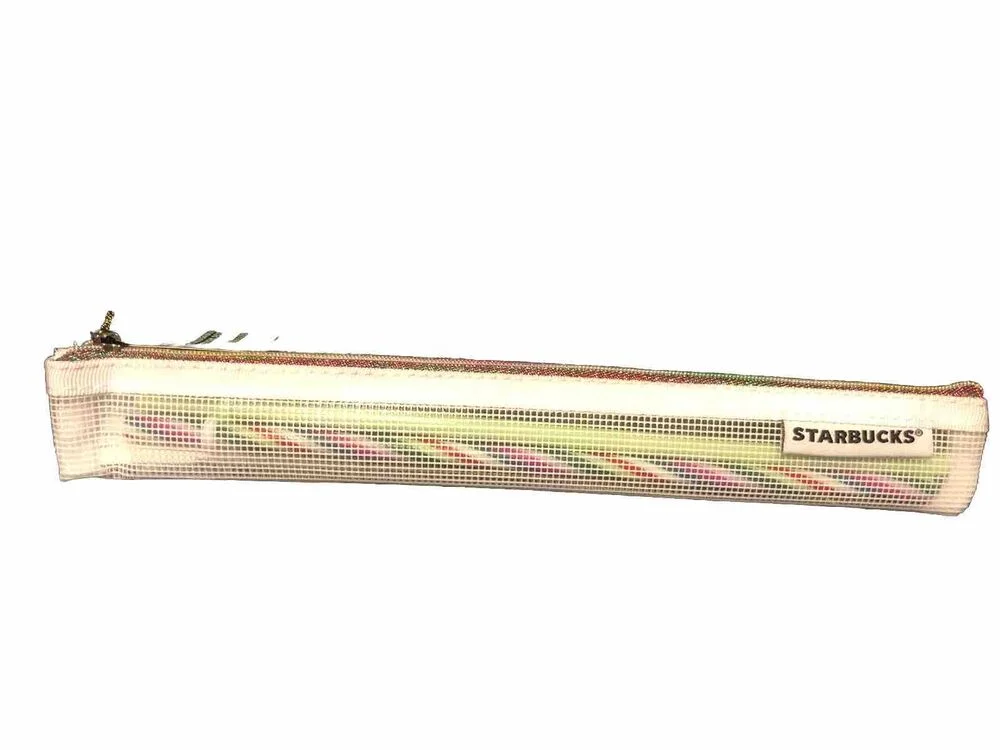 Starbucks Venti 24oz Reusable Straw & Brush Set - Candy Cane & Lime Green Straws With Pouch