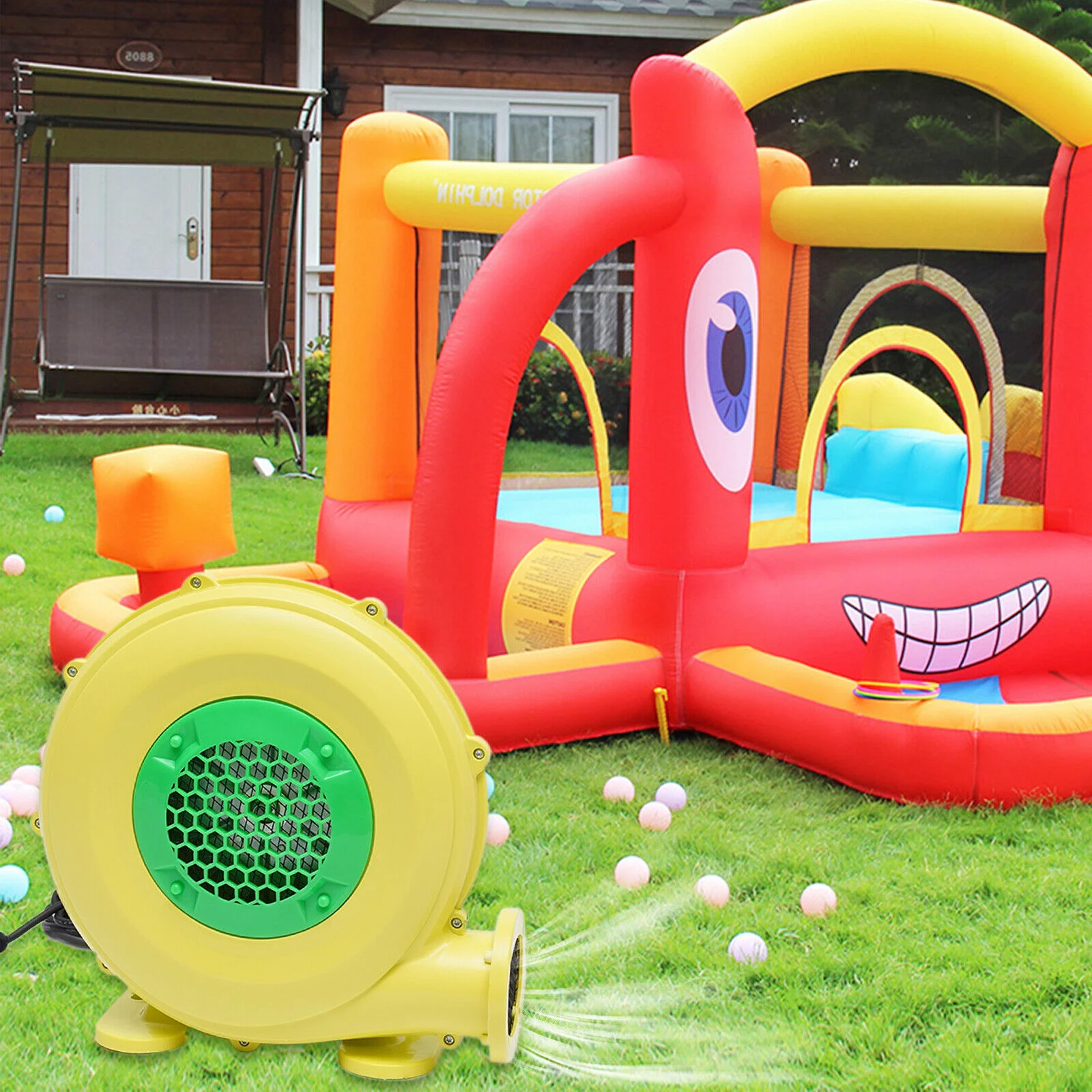 DENEST 350W Electric Air Blower Handheld Pump Fan Commercial Inflatable Bouncer 1500Pa