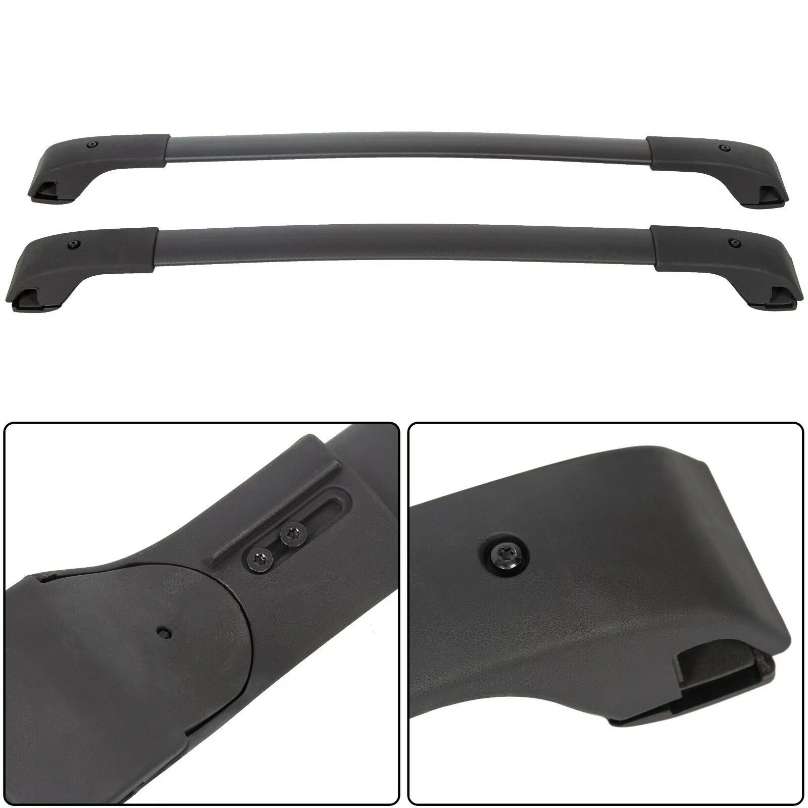 For 2018-2021 Subaru Crosstrek Aero-Style Black Roof Rack Cross Bar Set