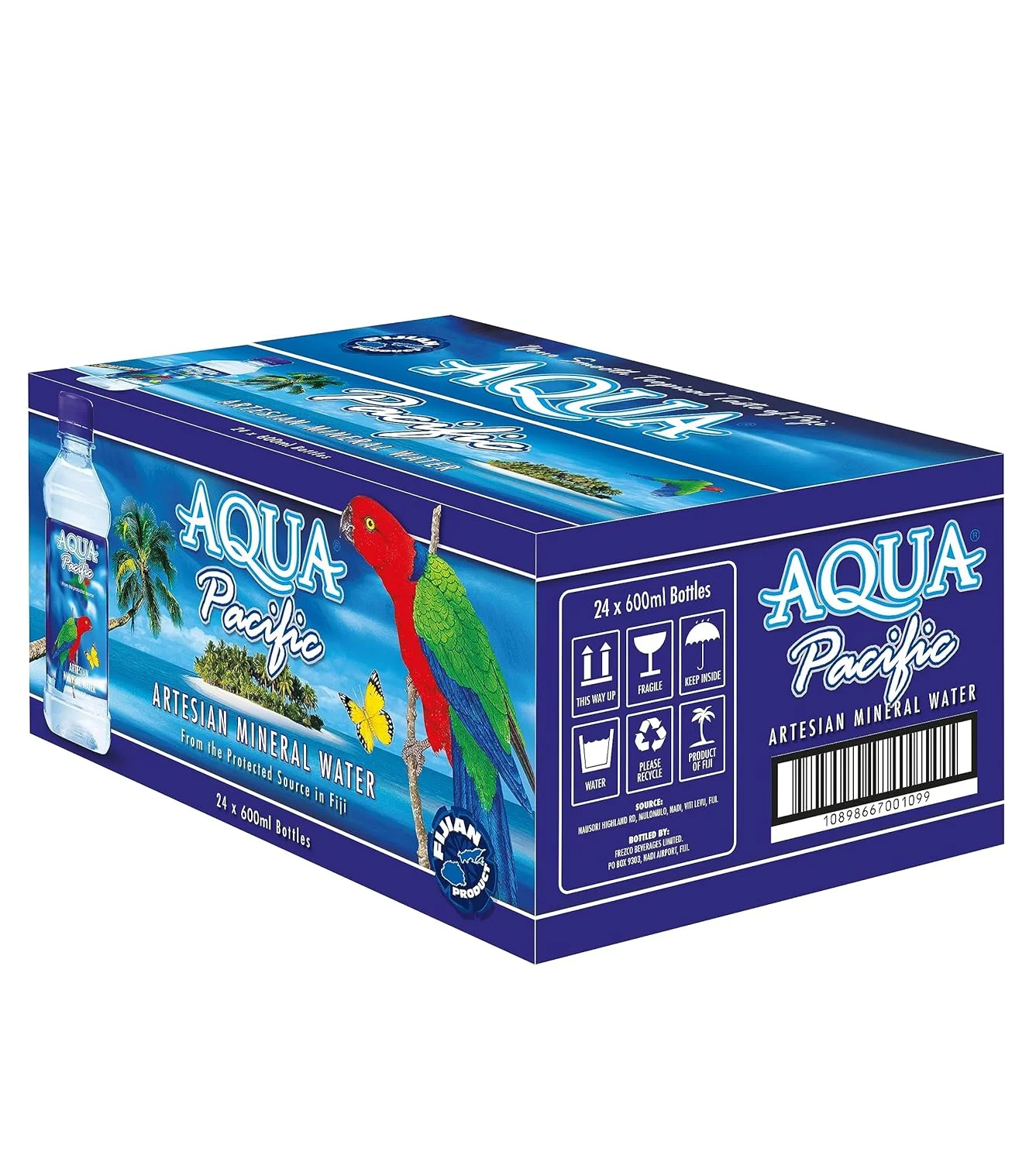 From FIJI - Aqua Pacific® Natural ARTESIAN Mineral Water Case Pack of 24 (20 Oz) Discover Fiji's Finest H20, Naturally High pH & Alkaline