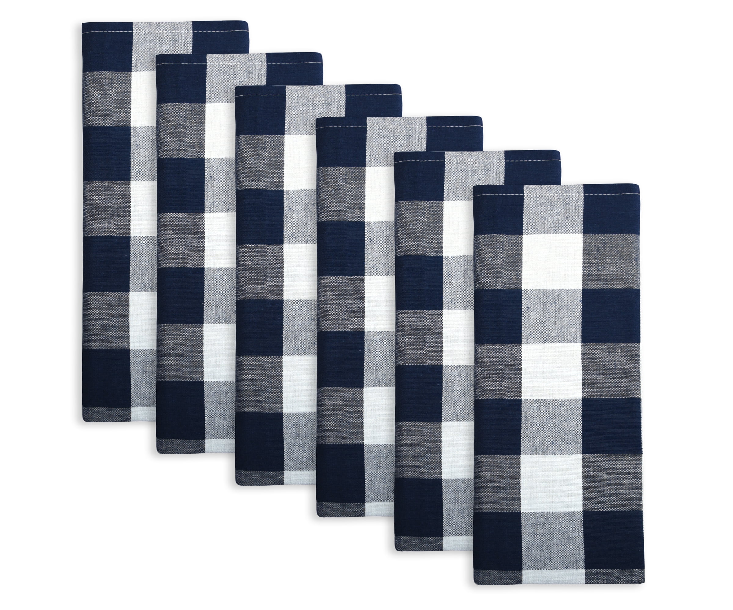 All Cotton and Linen Kitchen Towels, Cotton Dish Towels, Buffalo Plaid Hand Towels, Farmhouse Tea Towels, Set of 6, 18 x 28