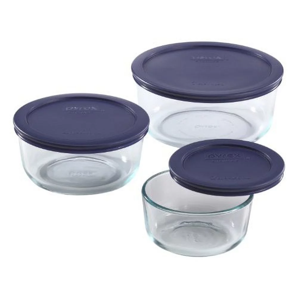 Pyrex Simply Store 6-Piece Round Glass Food Storage Set