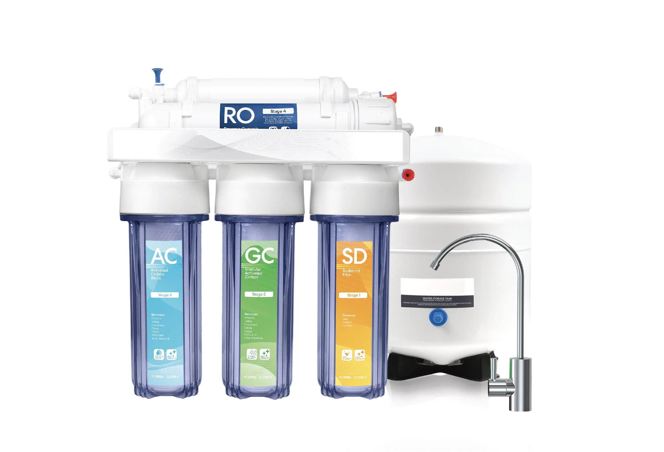 5 Stage: Complete Home Reverse Osmosis Drinking Water Filtration System 150 GPD