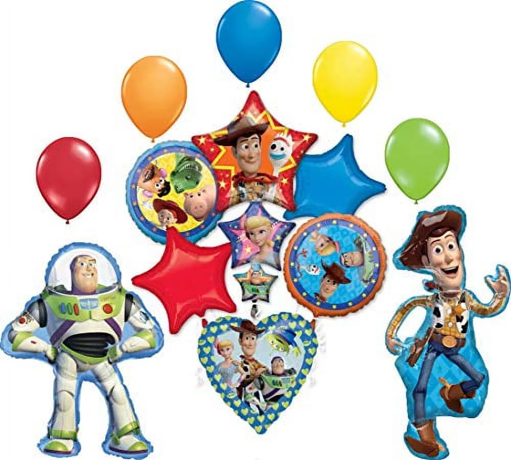 Toy Story Party Supplies 13 pc Woody, Buzz Lightyear and Friends Balloon Bouquet Decoration