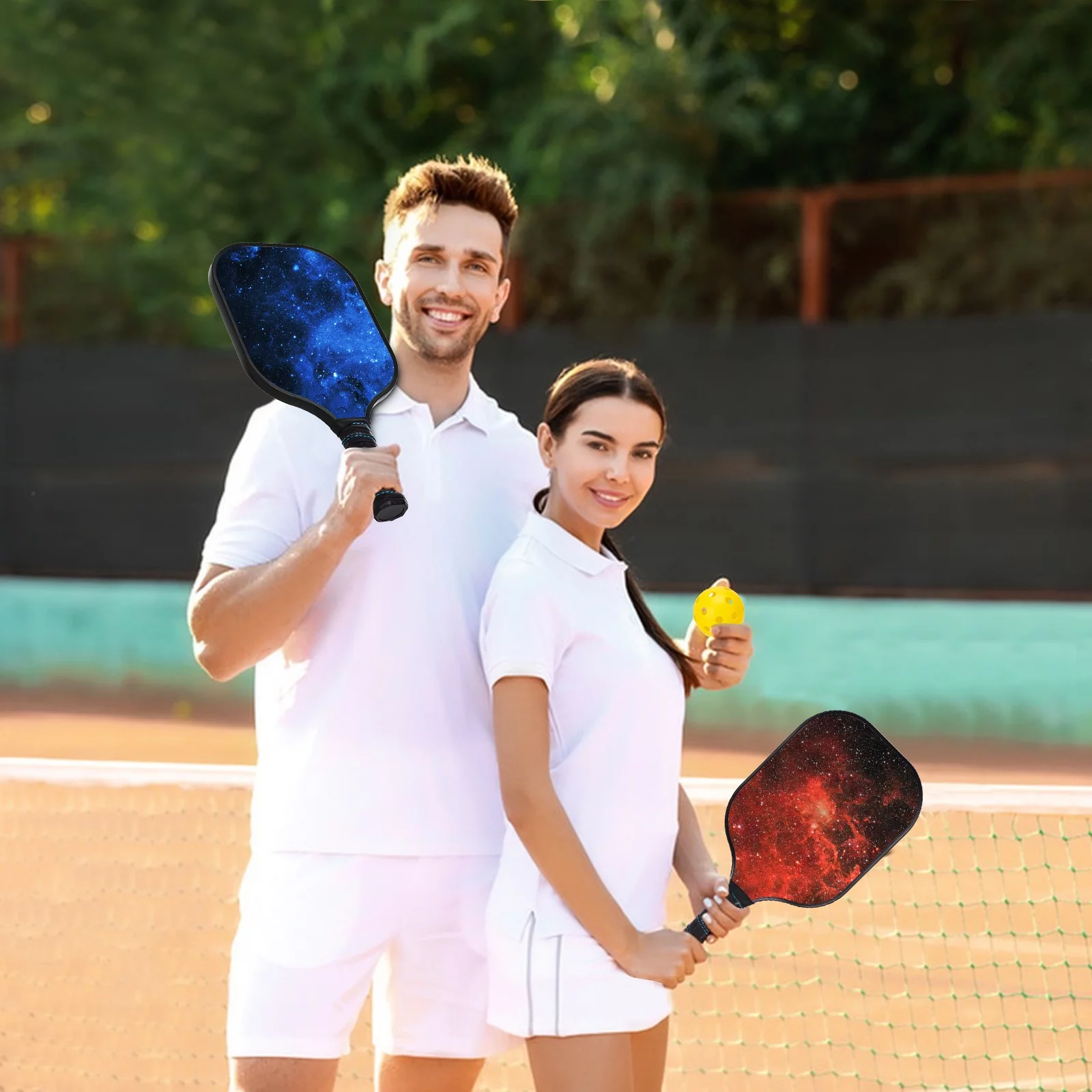 Wossspt USAPA Approved Pickleball Set Wood Pickleball Paddles , 4 Rackets, Paddle Bag, 4 Balls