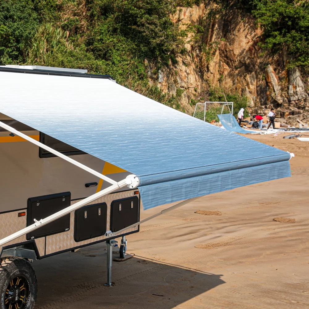 ALEKO 12' x 8' Vinyl RV Awning Fabric Replacement for Retractable Awning, Blue Fade Color