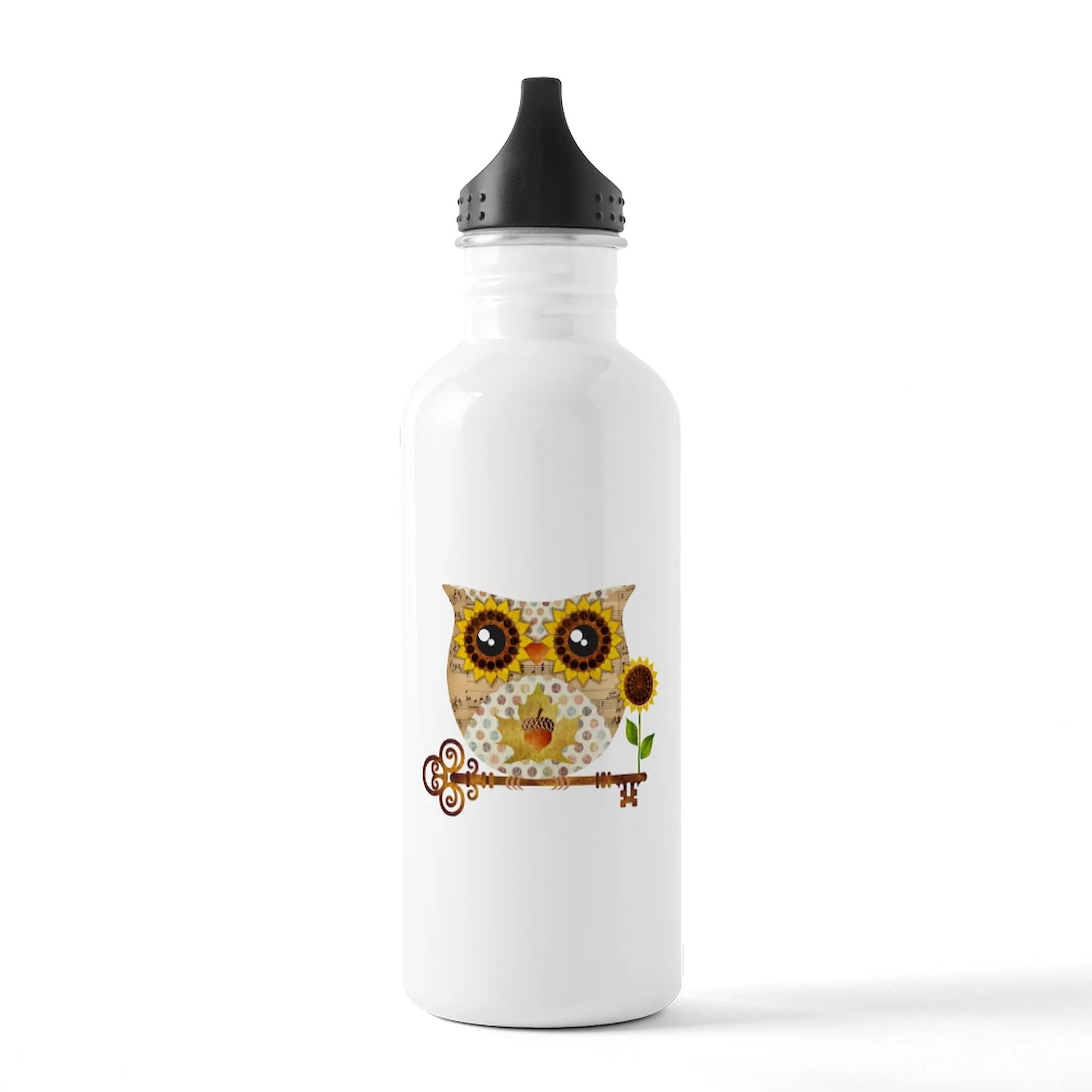 CafePress - Owls Autumn Song Water Bottle - Stainless Steel Water Bottle, Sports Bottle, 1.0L
