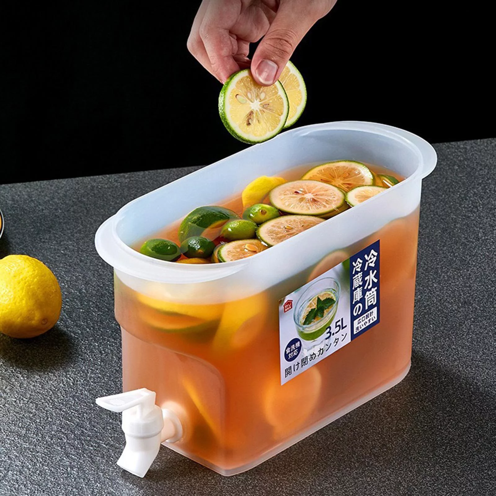 1 Gallon Water Jug 鈥嬧€婥old Lemon Juice Kettle Drinking Fruit Tea Drinkware with Leak-resistant Household