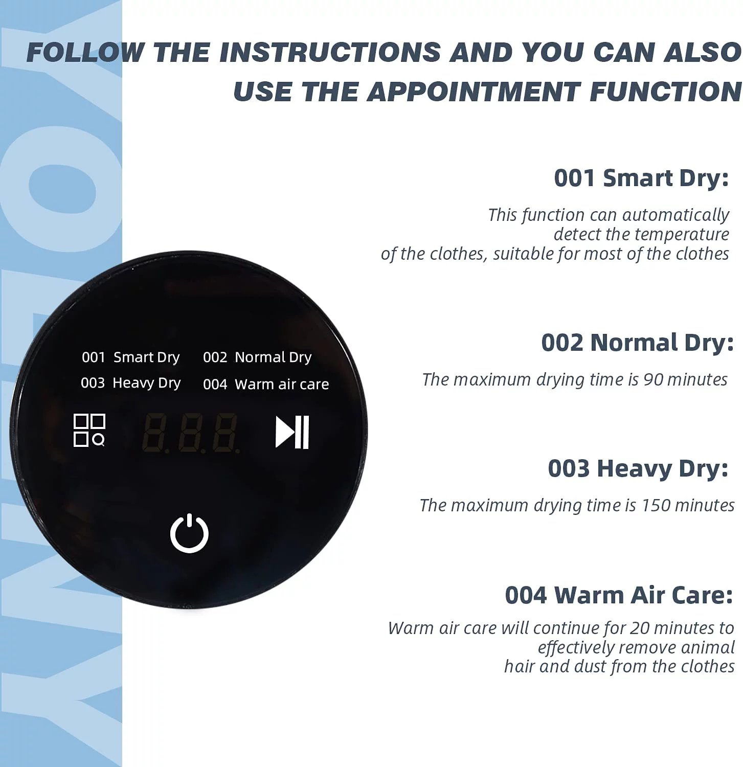 Erommy 110V Electric Compact Laundry Dryer, 9 lbs Load Stainless Steel Portable With Exhaust Pipe, Easy Control for 4 Drying Mode and Appointment Function, Mini Dryer Apartments, Dorm, White