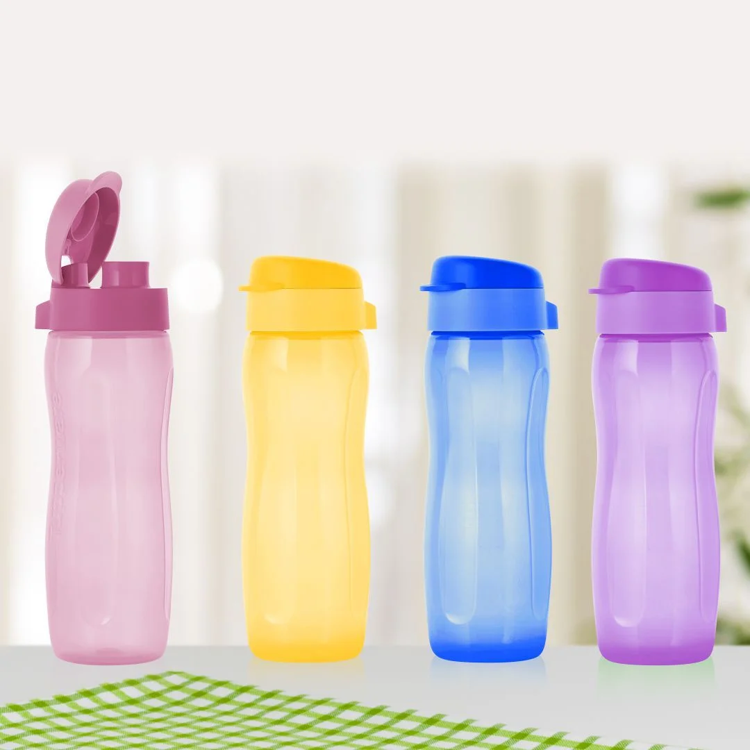 Tupperware AquaSlim Water Bottles 500 ml Pack of 4 (Multicolor)
