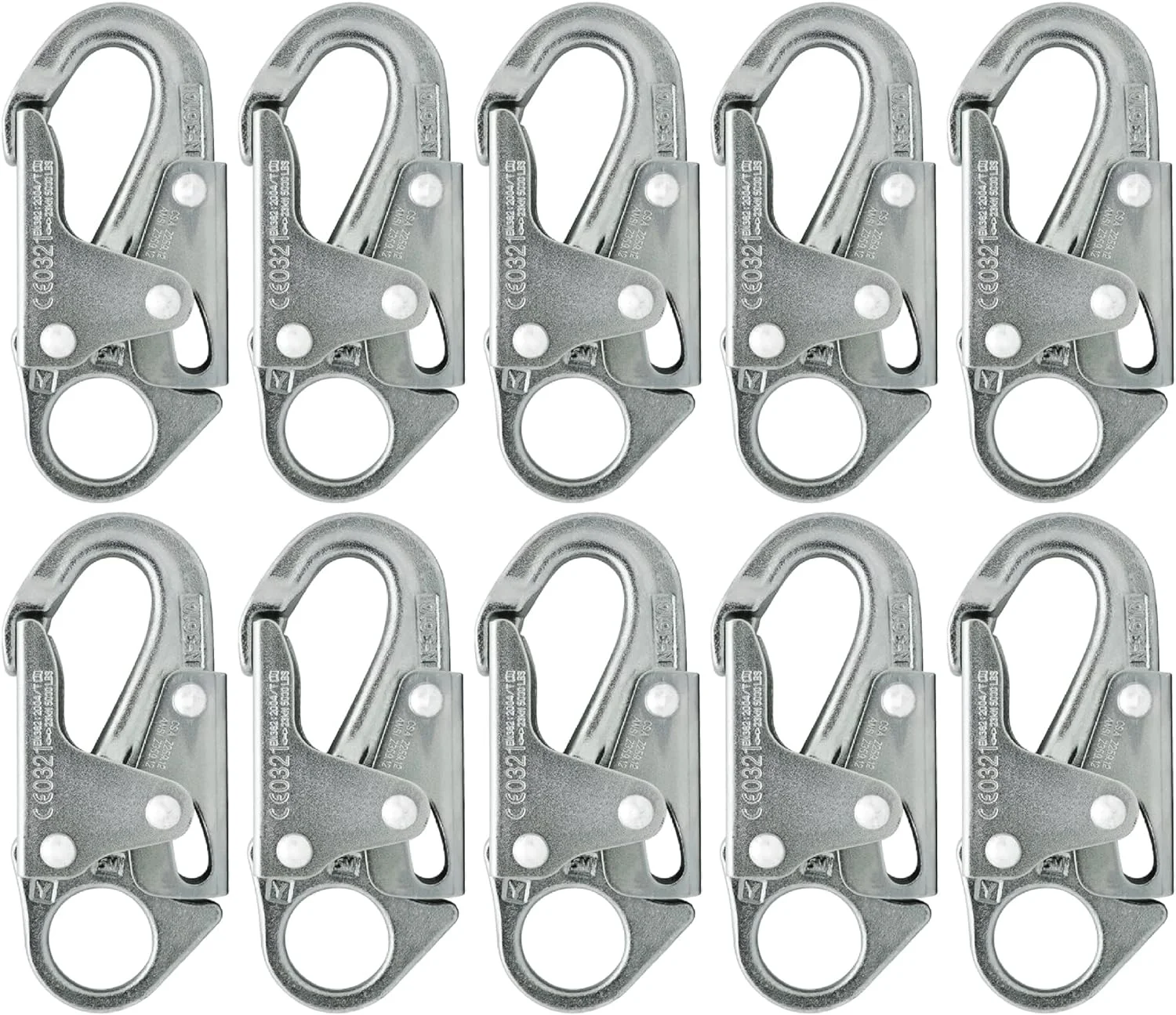 High Strength Carbon Steel Drop Forged Snap Hook 10-Pack,Gold,One Size