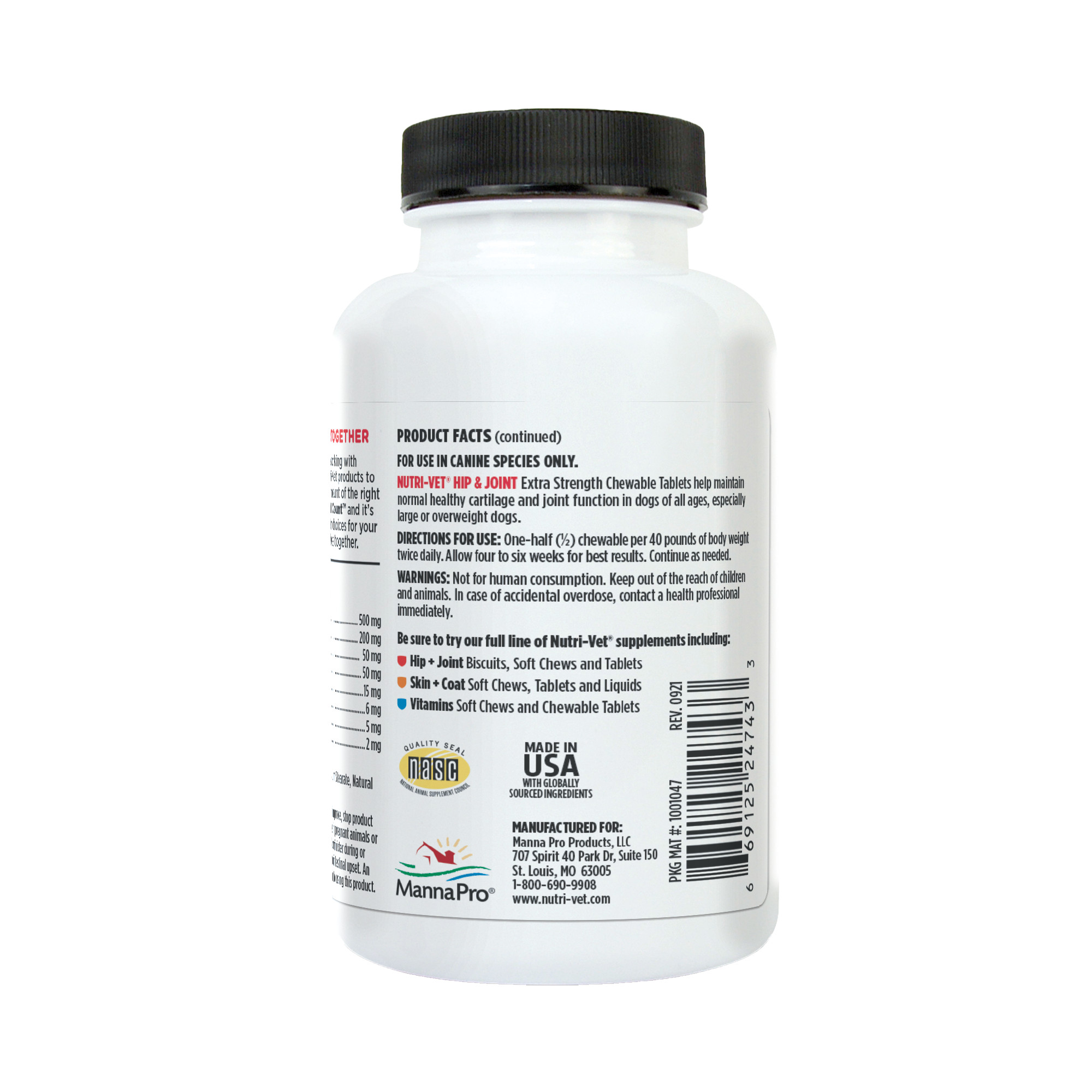 Nutri-Vet Hip & Joint Extra Strength Chewable Dog Supplements, 75 Count