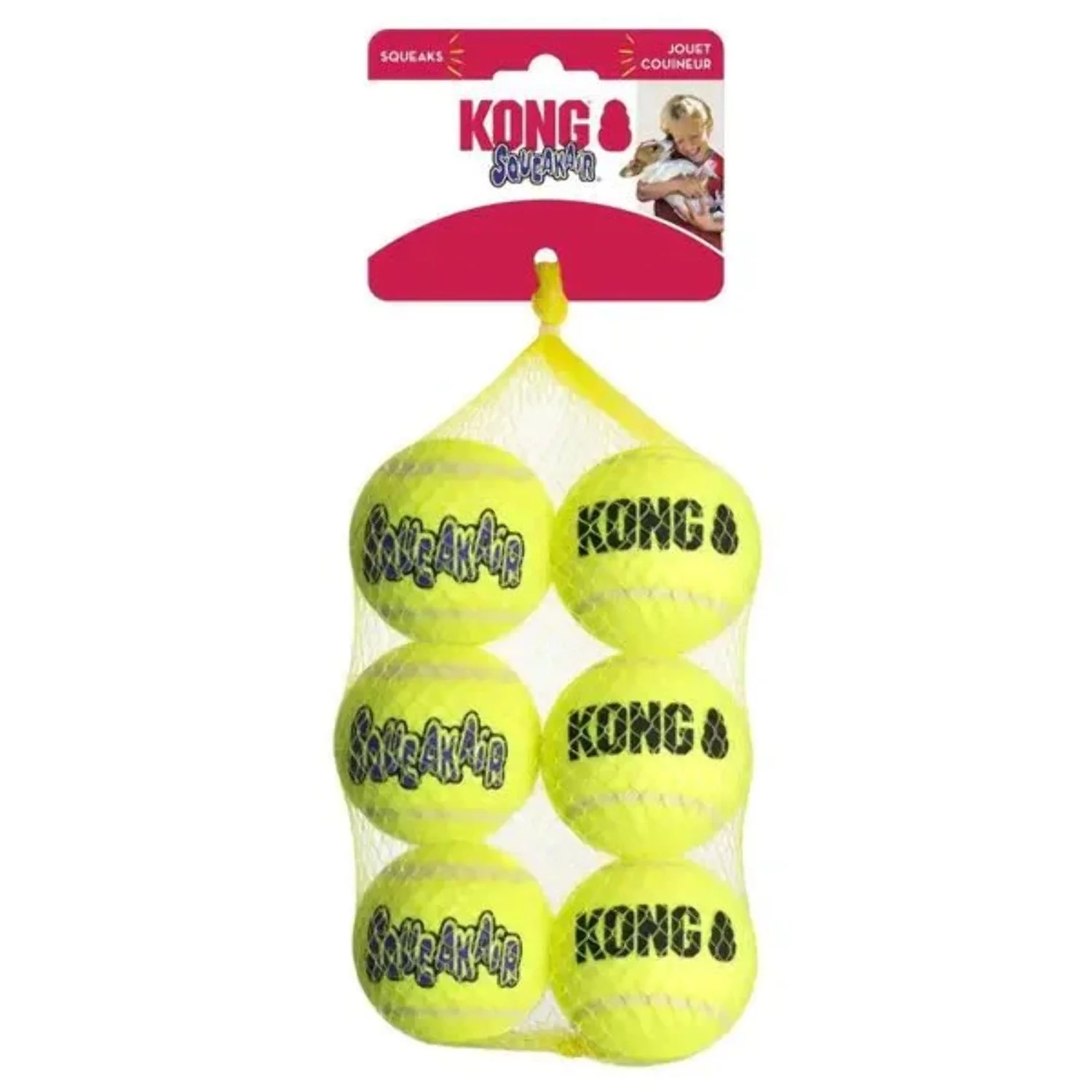 Kong Air Kong Squeakers Tennis Balls - Medium 6 Count