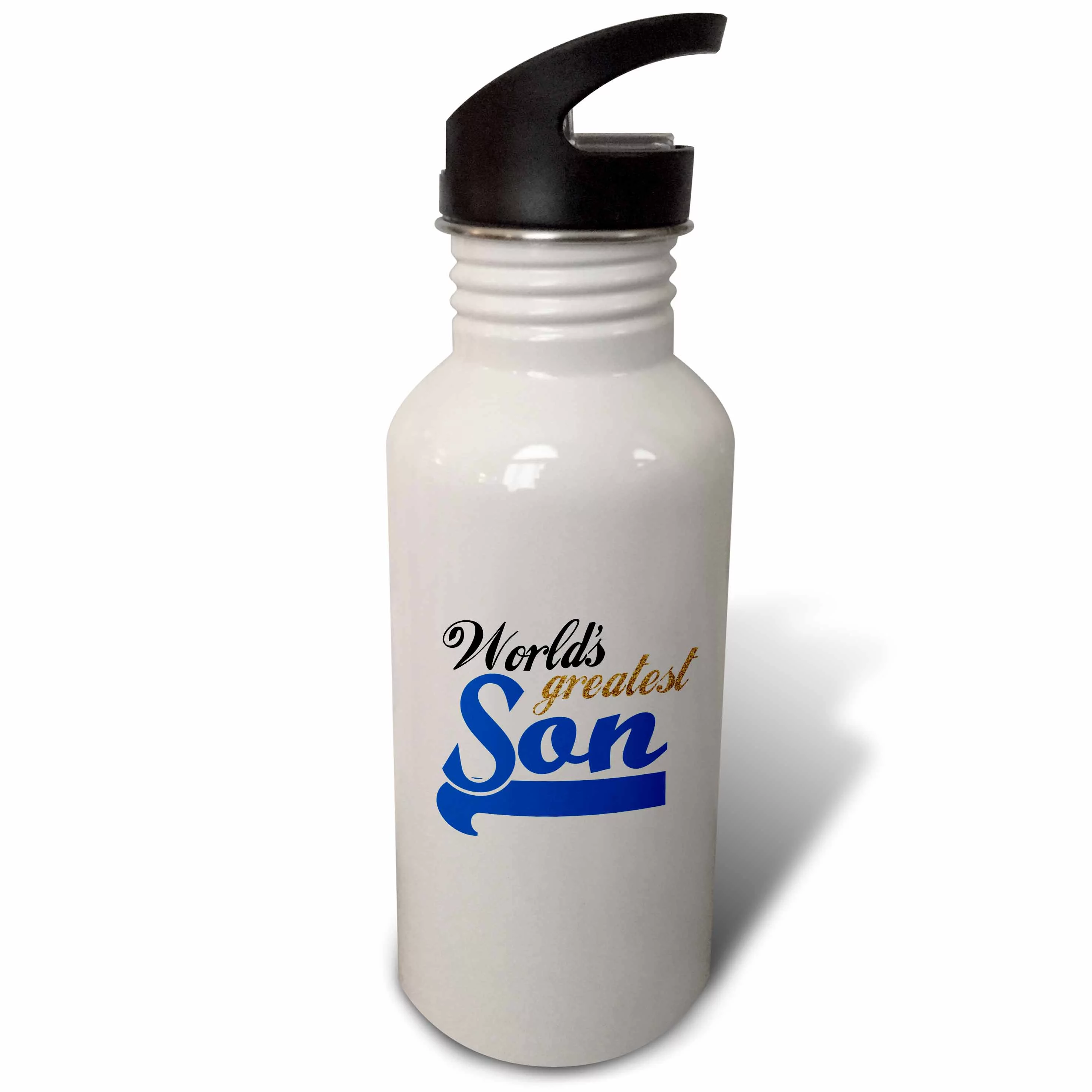 Worlds Greatest Son - Best son in the world - blue text on white in sporty font for your little boy 21 oz Sports Water Bottle wb-151320-1