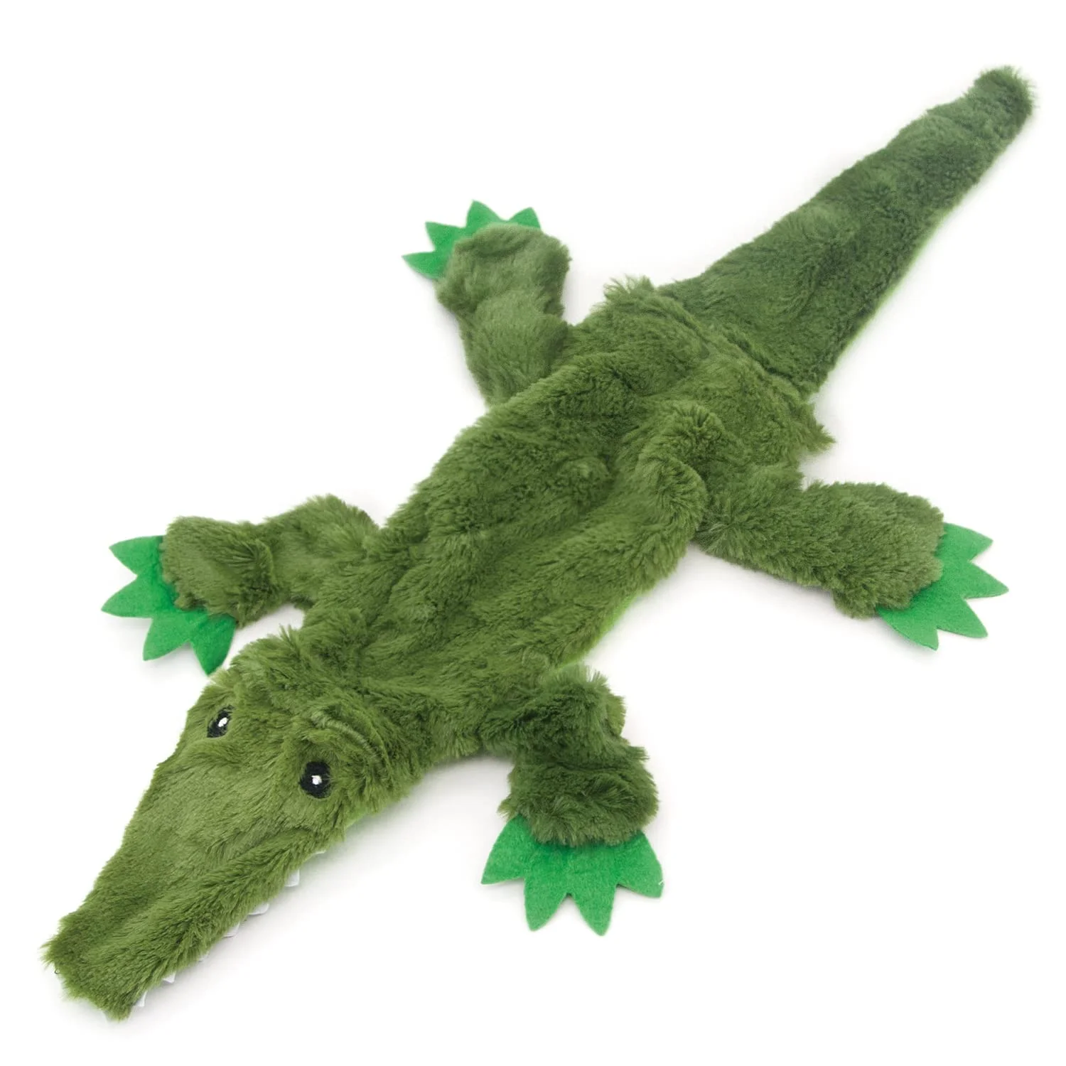 Best Pet Supplies 2-in-1 Stuffless Squeaky Dog Toys with Soft, Durable Fabric for Small, Medium, and Large Pets, No Stuffing for Indoor Play, Holds a Plastic Bottle - Alligator, Medium