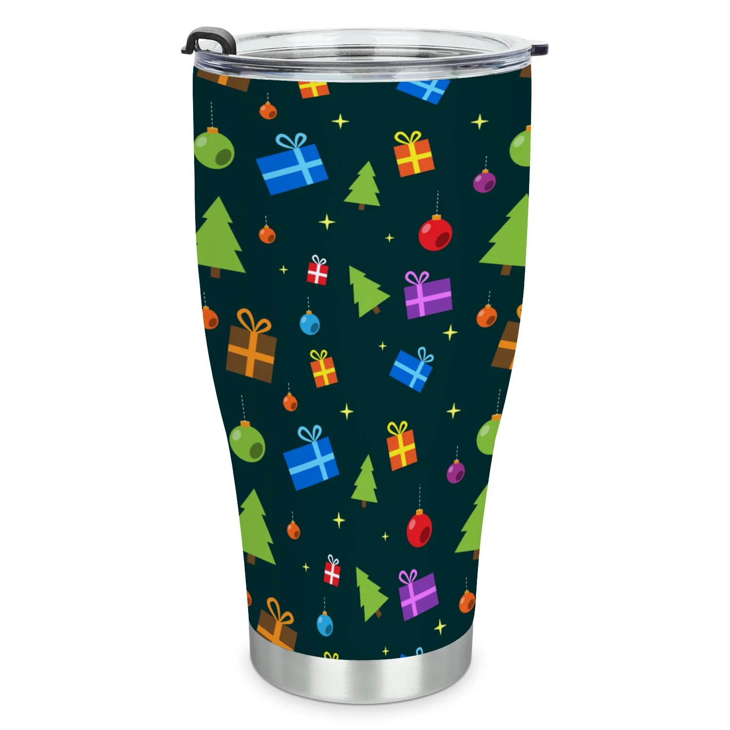 Hidove Stainless Steel Tumbler, Christmas Holiday Pattern 30oz Leak Proof & Stainless Steel Bottle for Hot & Cold Drinks - Coffee Travel Mug, Water Metal Canteen, Thermal Cup