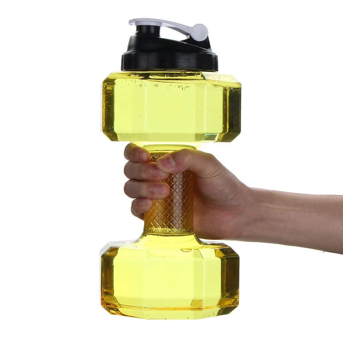 75 Oz (2.2 L) Dumbbell Shaped Water Bottle | BPA Free | Flip Top Leak Proof lid