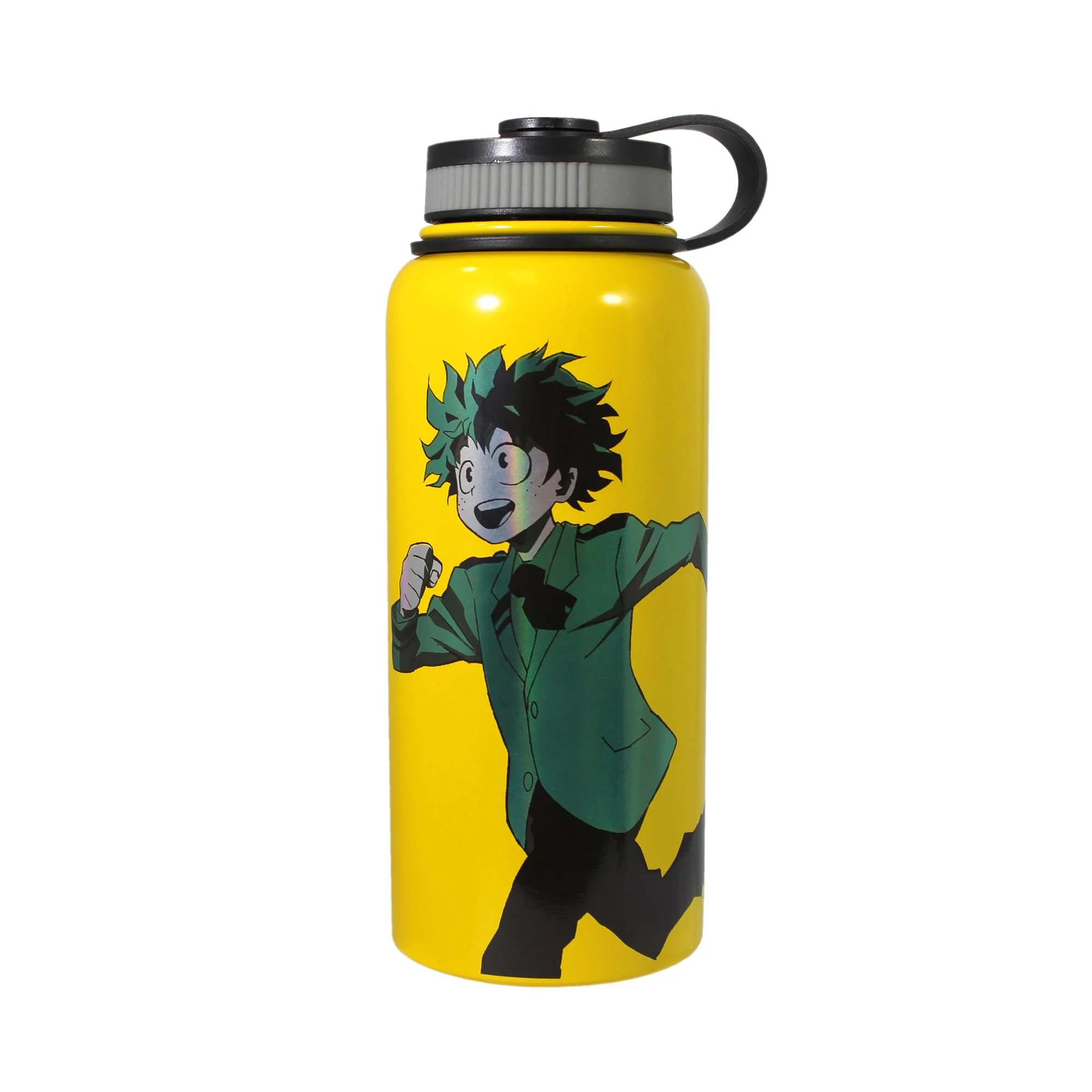 Official Licensed My Hero Academia Stainless Steel Water Bottle, 34 oz, Deku by Just Funky