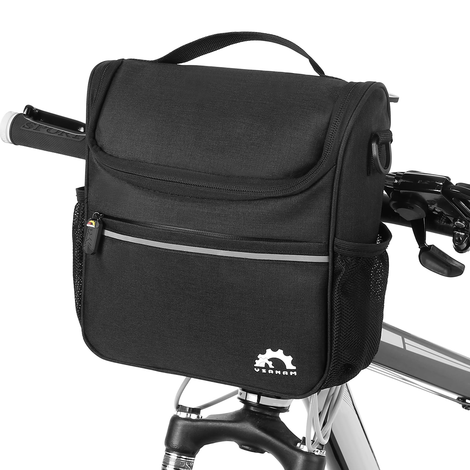 Andoer Waterproof Bike Handlebar Insulated Cooler Bag Front Bag Mountain Road Cycling Handlebar Basket Bag Pannier Shoulder Bag