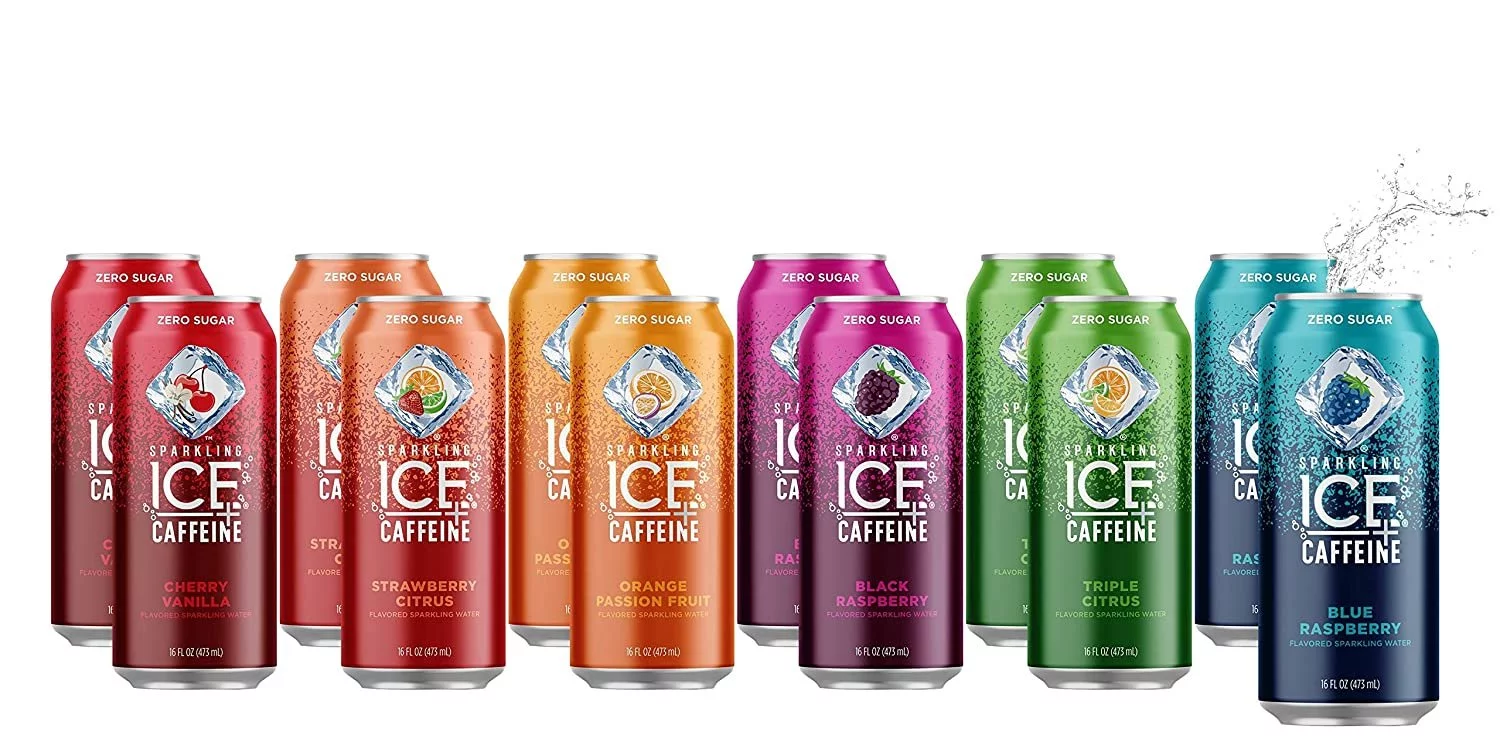 Sparkling ICE +Caffeine Sparkling Water  All Flavor Variety Pack Sampler - 16 fl oz Cans, Naturally Flavored Sparkling Water with Antioxidants & Vitamins  Pack Of 12