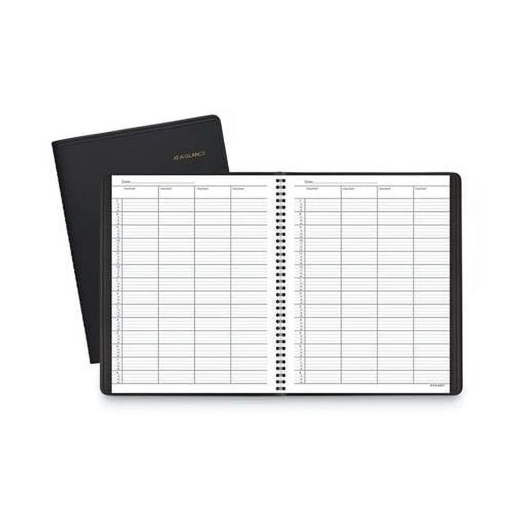 AT-A-GLANCE Undated Four Person Daily Appointment Book Black 8 12 x 11 - Daily