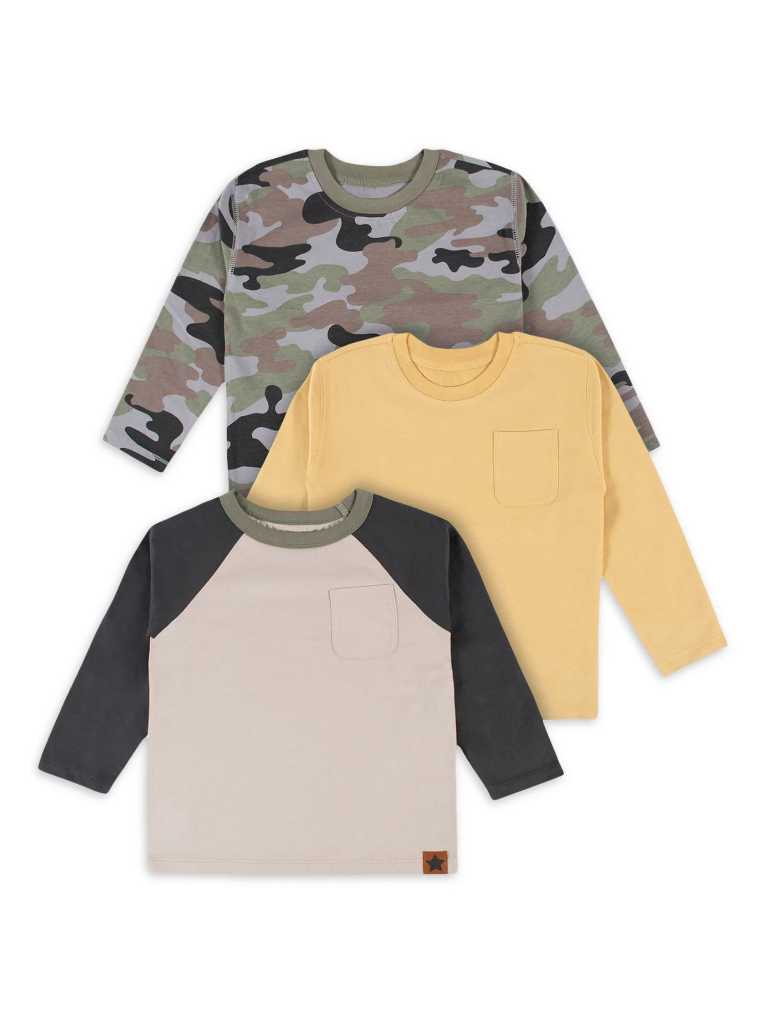 Modern Moments by Gerber Toddler Boy Long-Sleeve T-Shirts, 3-Pack, Sizes 12M-5T