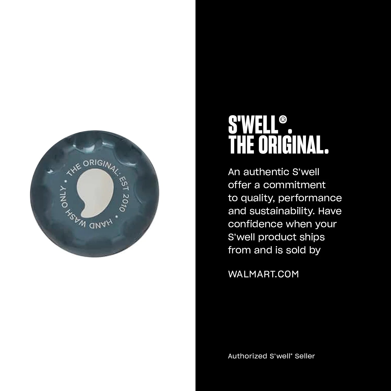 S'well Vacuum Insulated Stainless Steel Water Bottle, Blue Suede, 25 oz