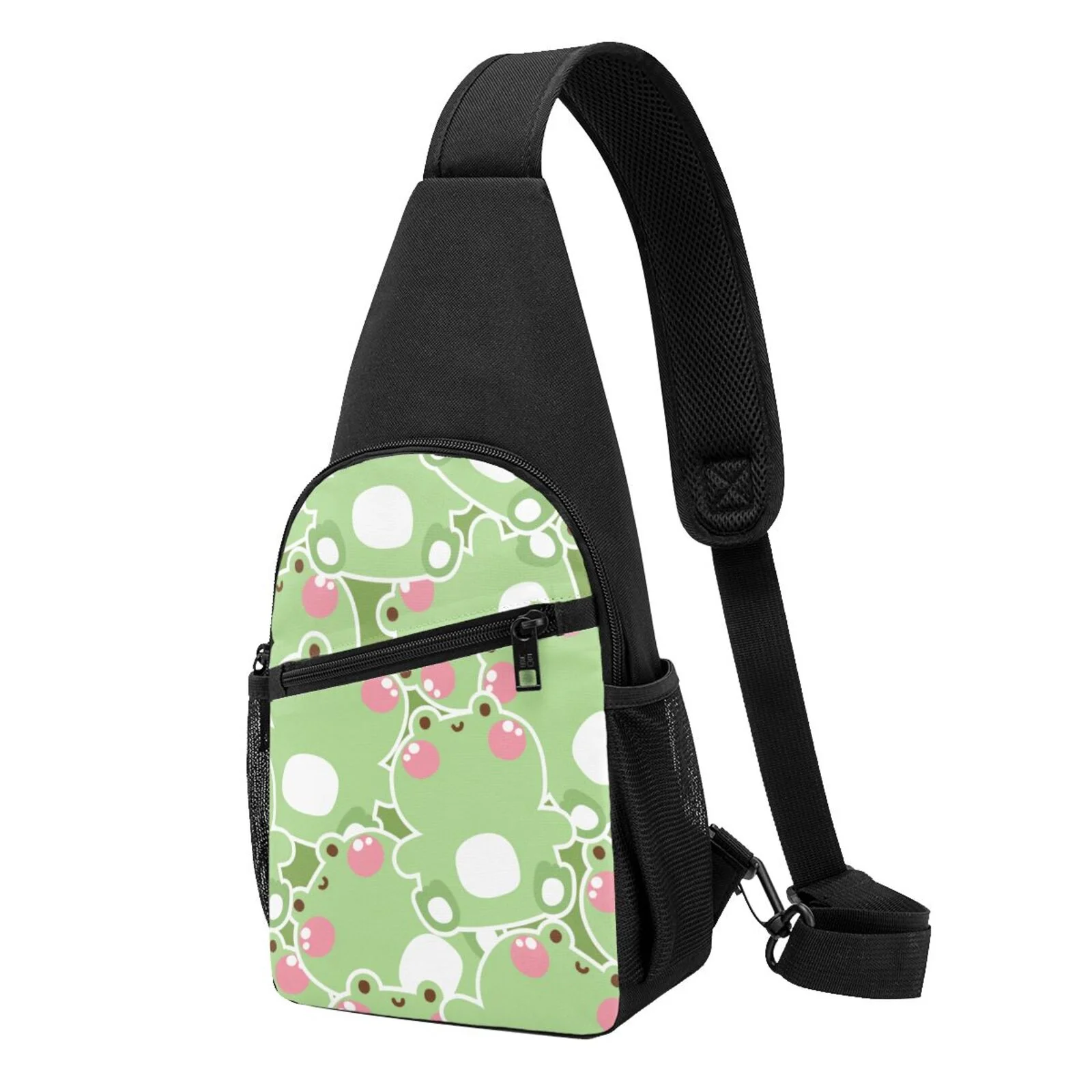 Balery Cute Frog2 Chest Pack,Small Sling Bag For Women Men,Crossbody Bags For Travel Hiking Running Sports