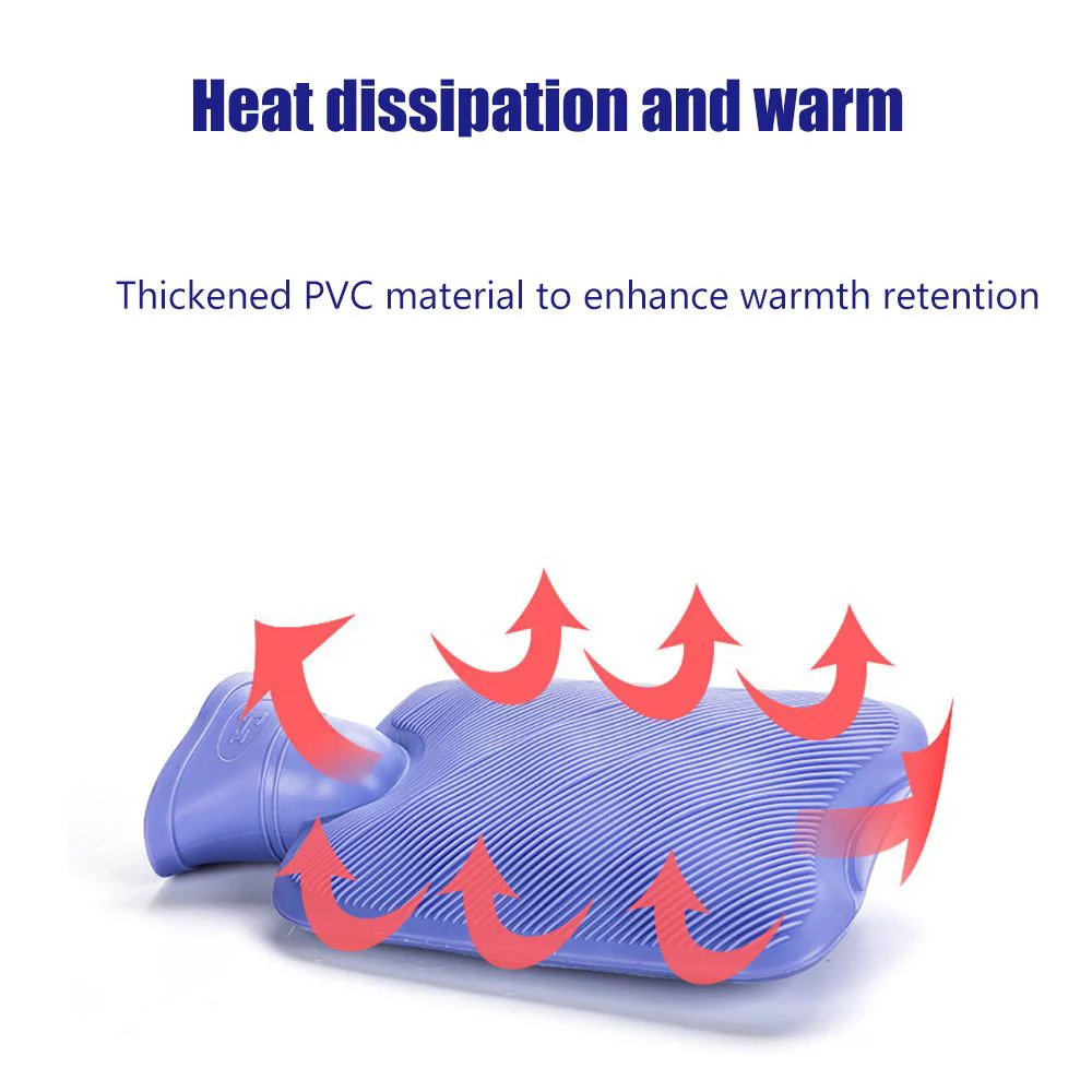 1000ml Plush Covering Recyclable Water Injection Winter Warmth Hot Water Bottle Plush Bear Warm Water Bag PVC Material DARK GREY