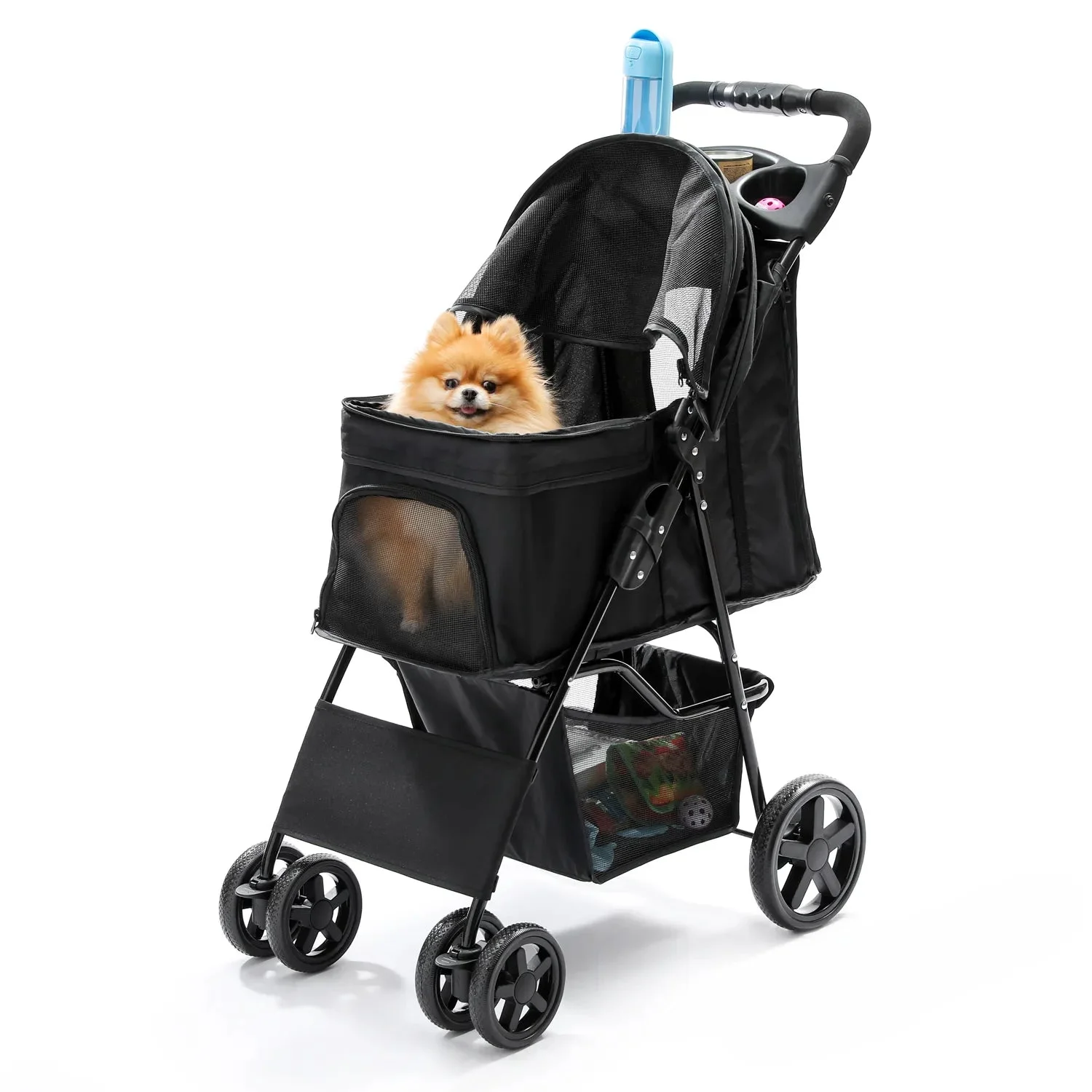 Foldable Pet Stroller Portable Dog Cat Trolley Breathable Carrier for Dog Kitten Travel Walking Outdoor Cat Dog Accessories