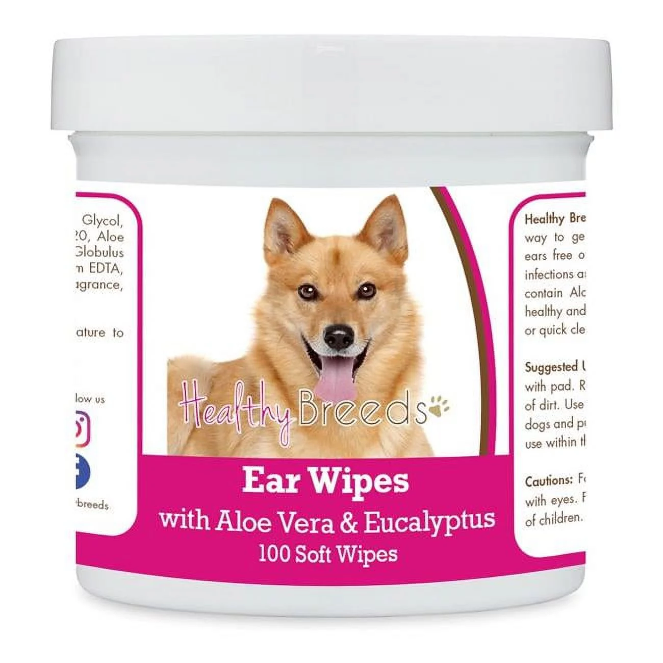 Healthy Breeds  Finnish Spitz Ear Cleaning Wipes with Aloe & Eucalyptus for Dogs - 100 Count