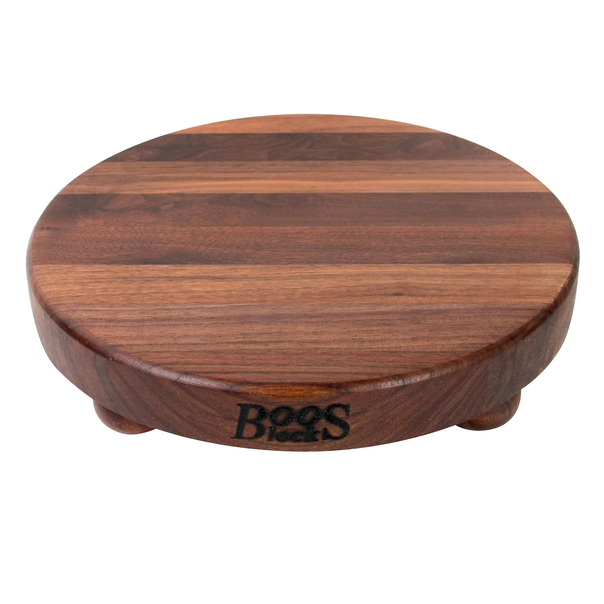 John Boos Walnut Wood Edge Grain Round Cutting Board for Kitchen, 12