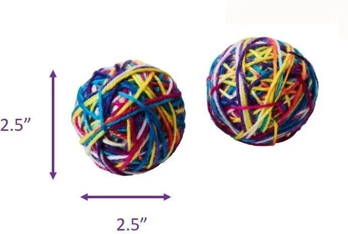 Spot Sew Much Fun Yarn Ball Cat Toy Multi 2.5 in, 2 pk