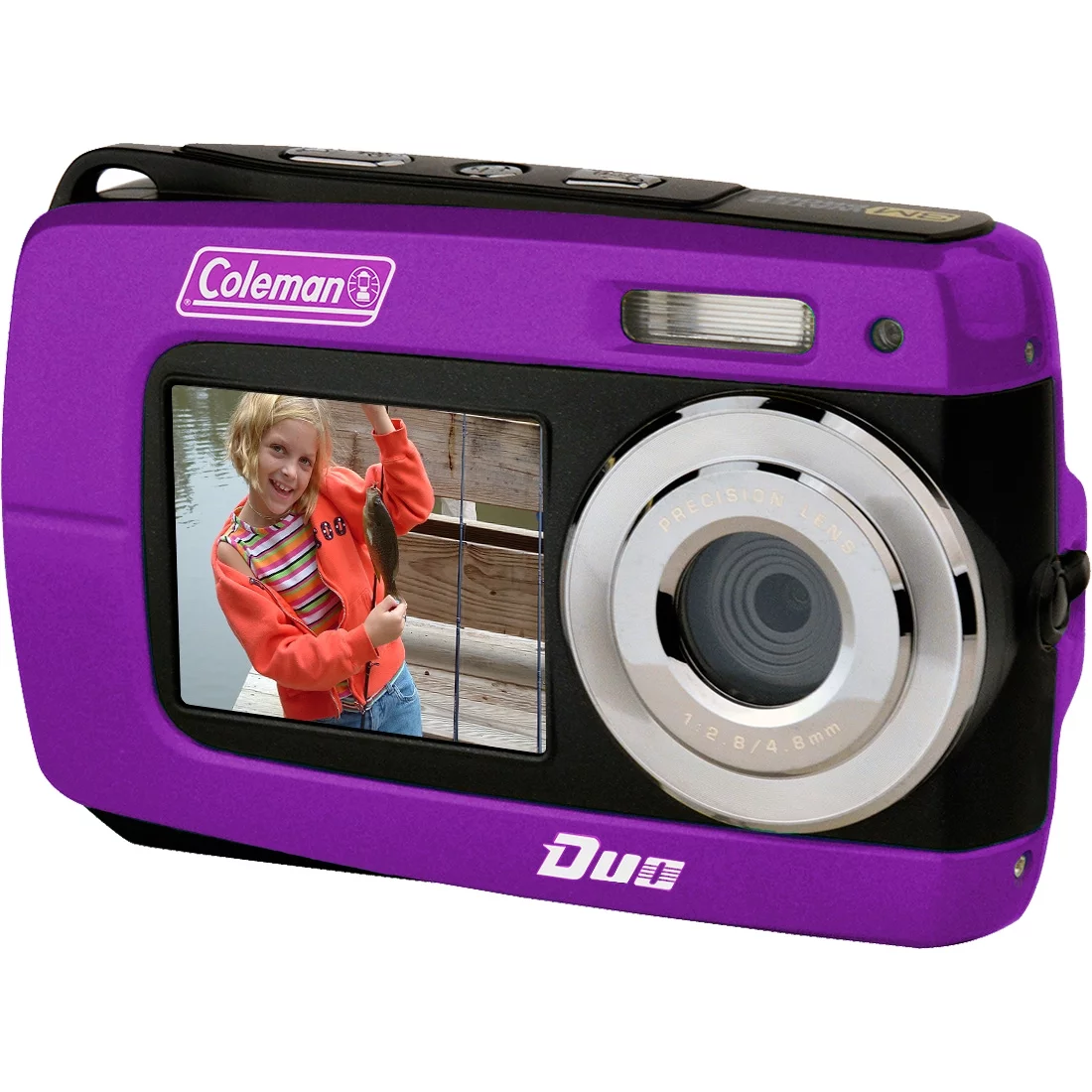Coleman 2V8WP-P Duo2 18.0 MP HD Underwater Video Camera with Dual LCD, Purple