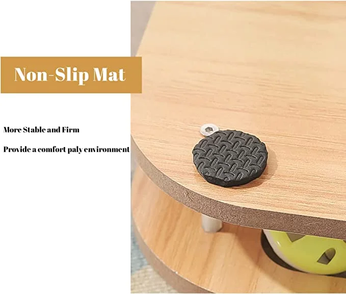 Pet Supplies, Wooden Cat Scratcher and Scratcher Pads, Multifunctional Cat Toys, Interactive Fun Toy, Double Layer with Cat Balls