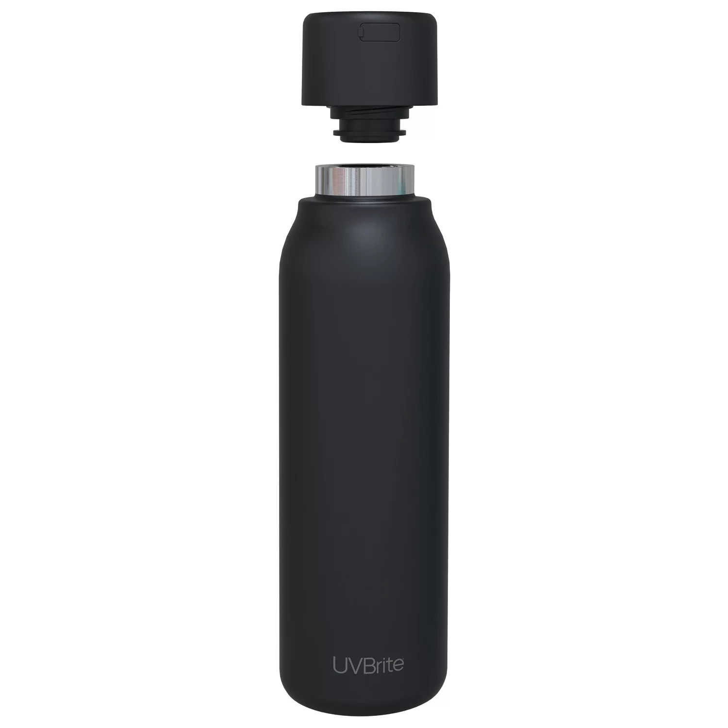 UV Brite 18.6 Oz Self Cleaning Bottle with UV-C Sterilization, Black, As Seen on TV