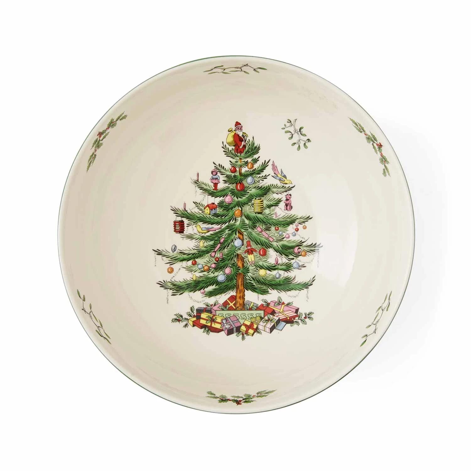 Spode Christmas Tree 9 Inch Serving Bowl for serving Pasta, Salad, Fruit and Side Dishes, Made of Earthenware