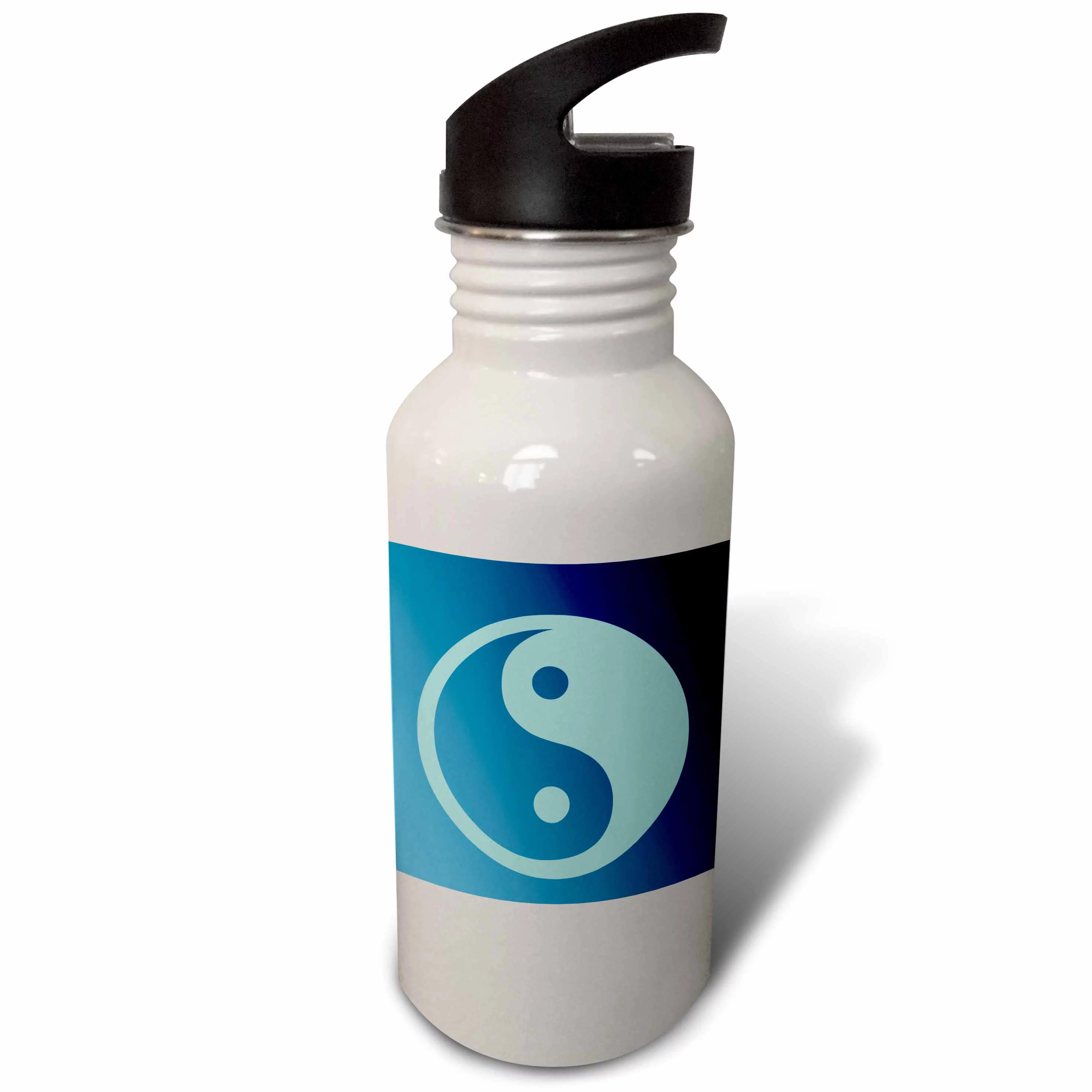 Ocean Blue Yin Yang- Inspirational Art- Peace- Spirituality- Balance 21 oz Sports Water Bottle wb-39259-1