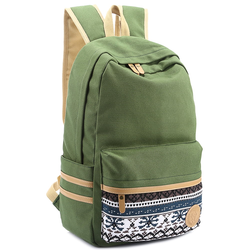 Casual Backpack Student Lightweight Canvas Laptop Bag Shoulder Bag School bag Travel Knapsack Bag with Free pen bag