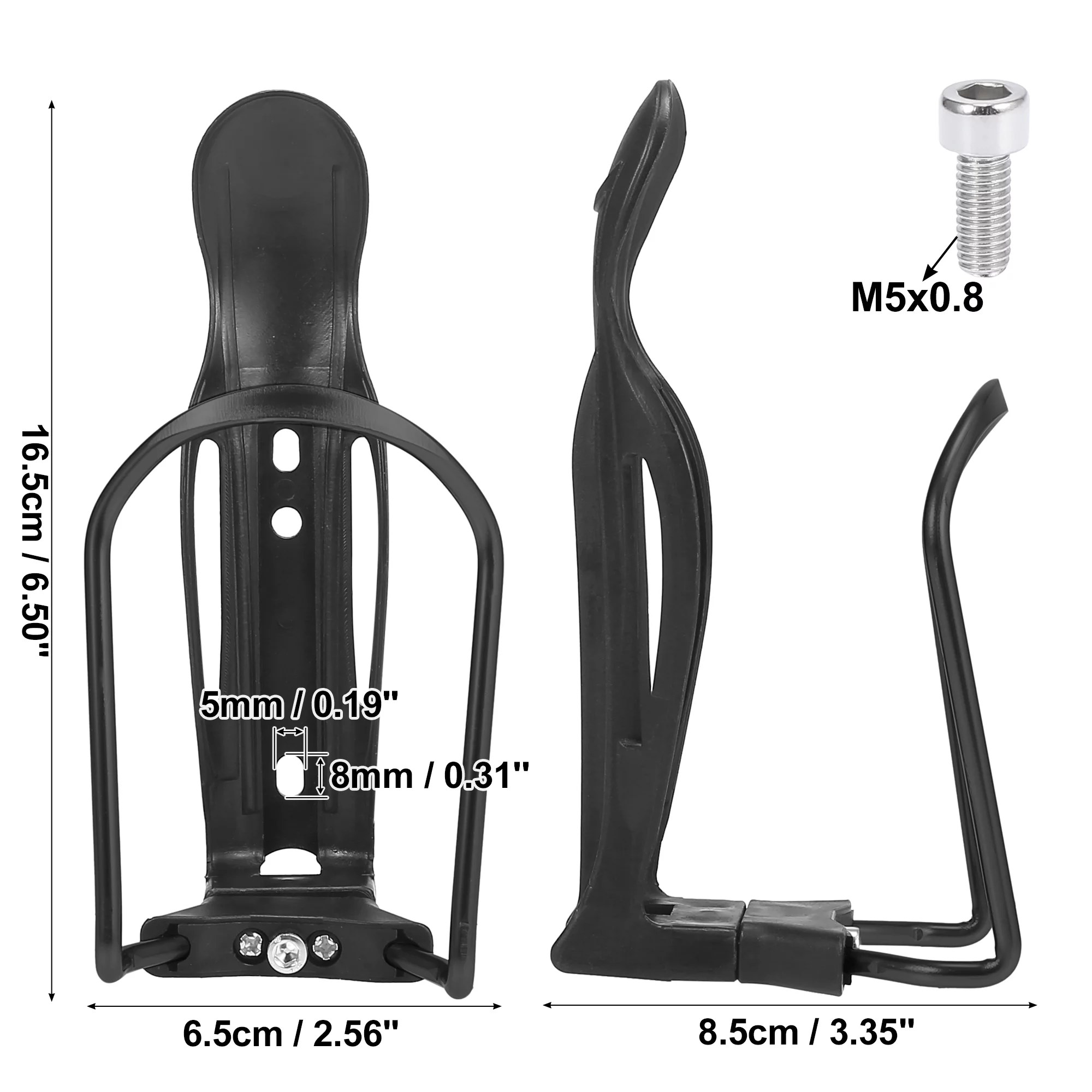 2pcs Adjustable Bicycle Water Drink Bottle Holder Cages Carrier Rack Aluminum Alloy Black