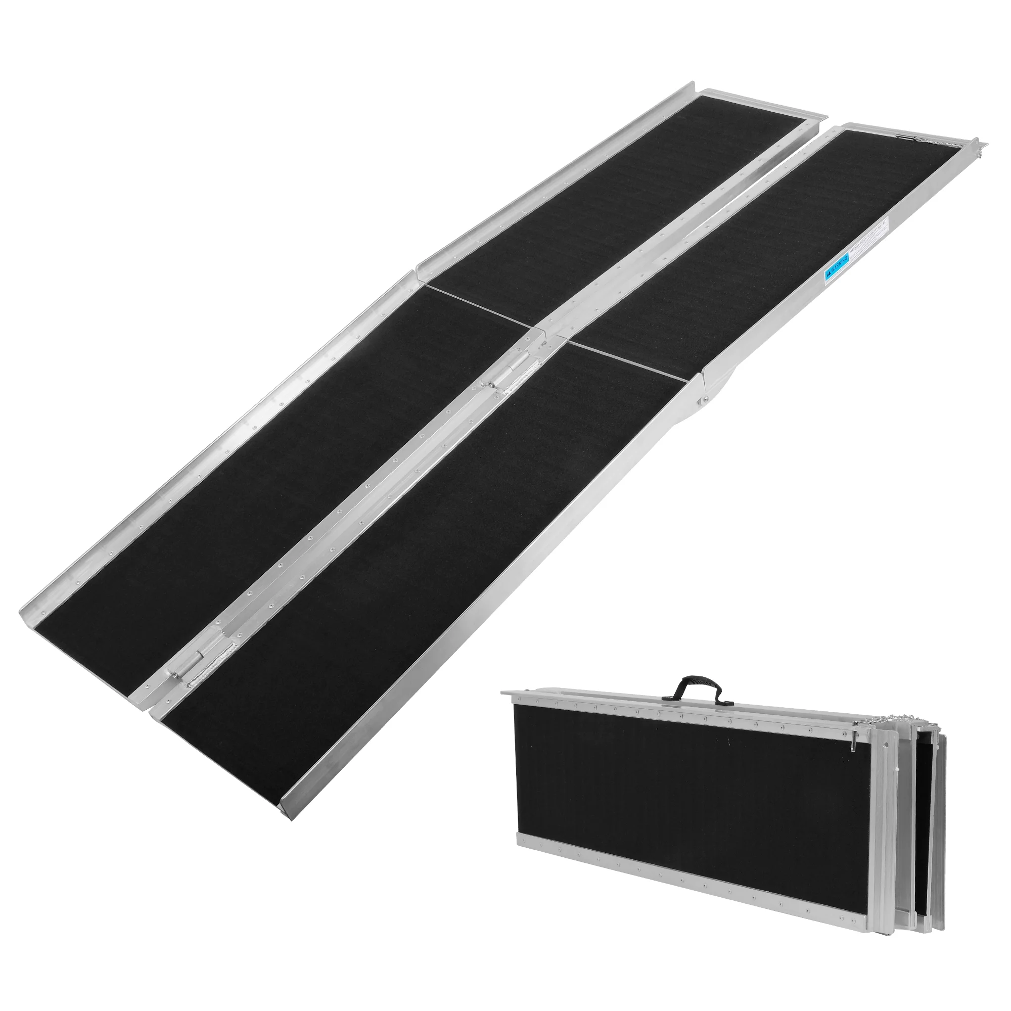 7FT Folding Aluminum Wheelchair Ramp with Handle, Utility Mobility Access Threshold Ramp, Ramp for Wheelchairs for Home, Doorways, Steps, Stairs, Holds up to 600 lbs