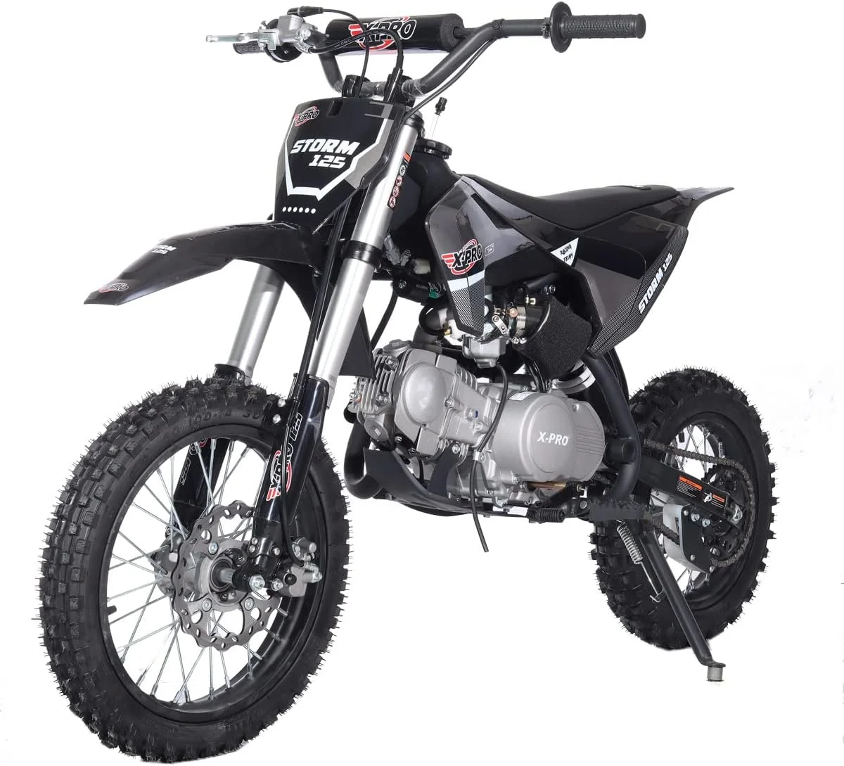 X-Pro Brand New Storm 125cc Dirt Bike with 4-Speed Semi-Auto Transmission, Kick Start, Big 14